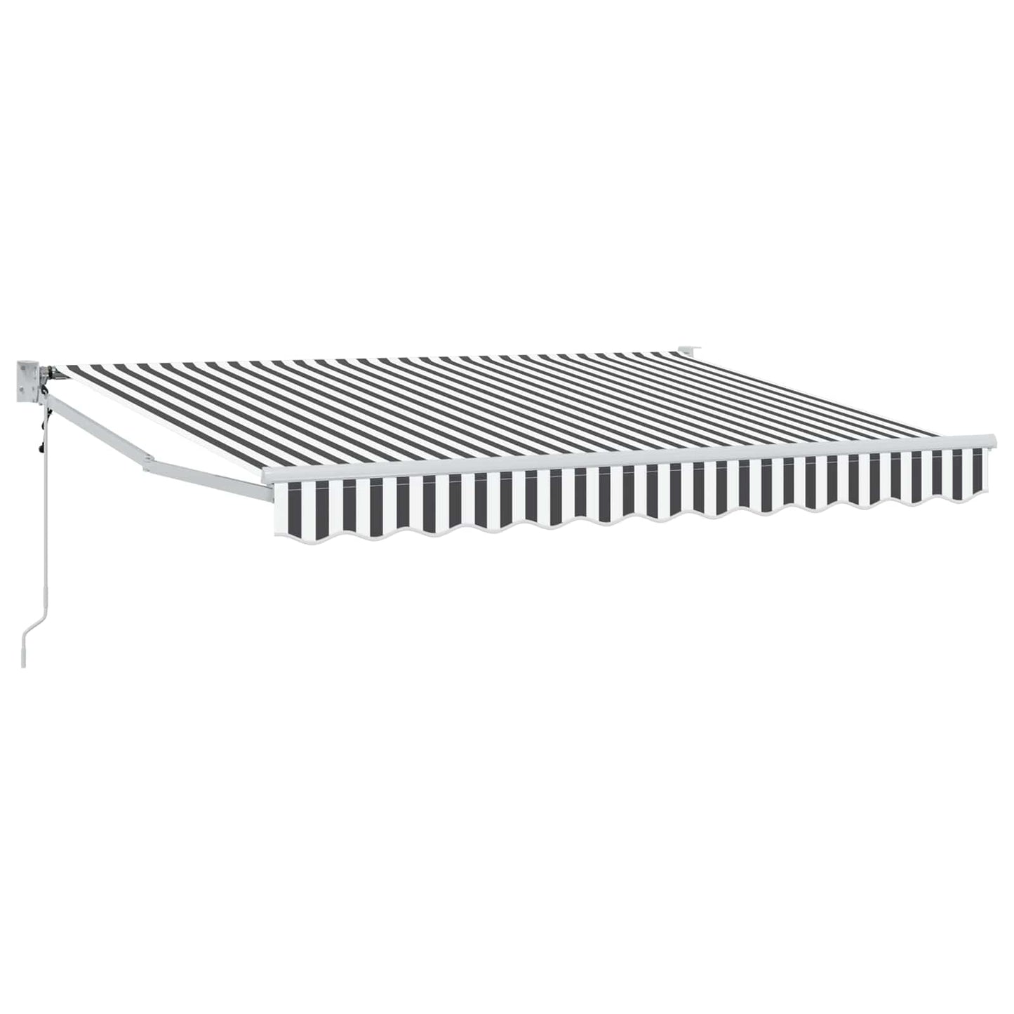 vidaXL Electric Awning 3,5 x 2 m Ανθρακί και λευκό ριγέ 100% Polyester
