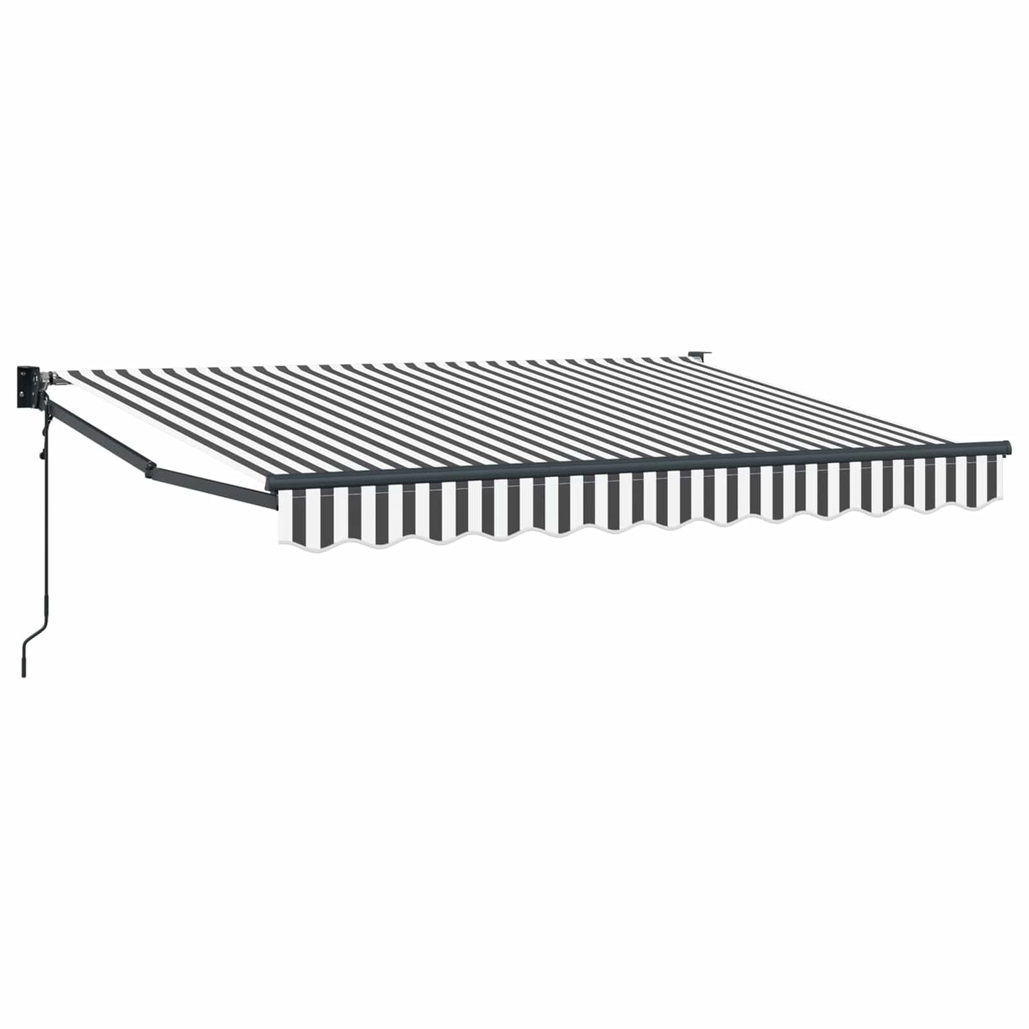 vidaXL Electric Awning 3,5 x 2 m Ανθρακί και λευκό ριγέ 100% Polyester