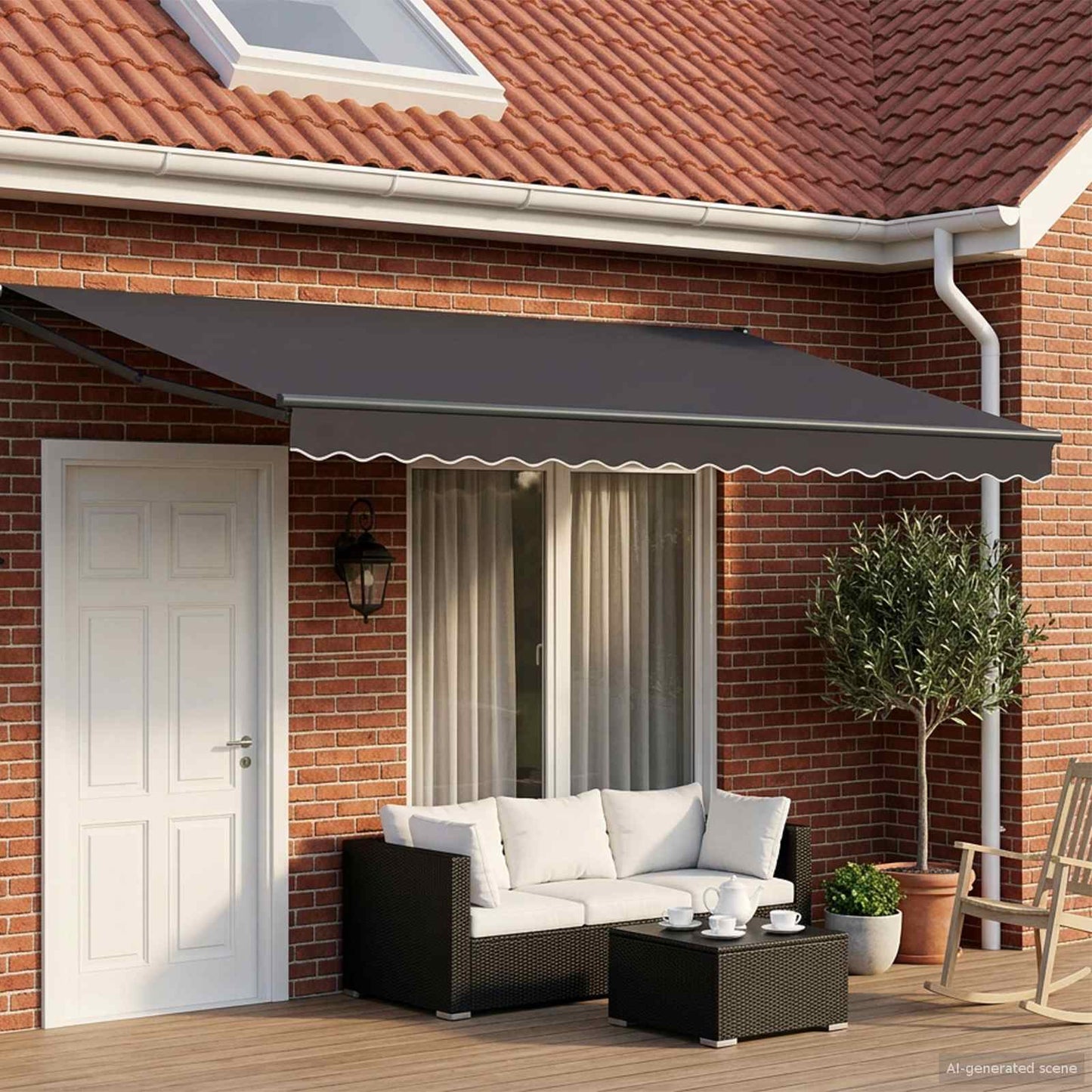 vidaXL Electric Awning 4 x 2 m Ανθρακί 100% Polyester