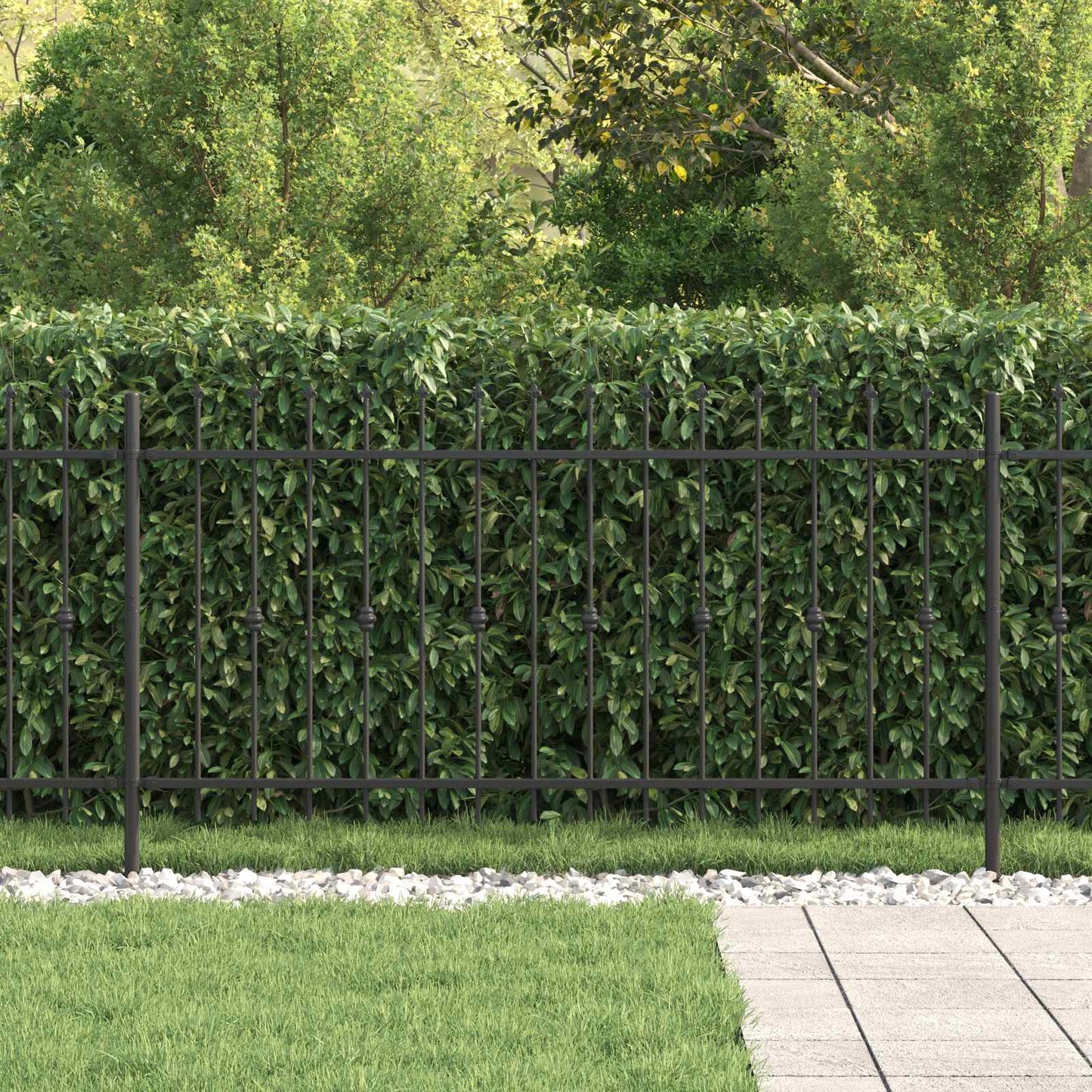 vidaXL Φράχτης με Σπίθες Μαύρο 200 x 150 cm