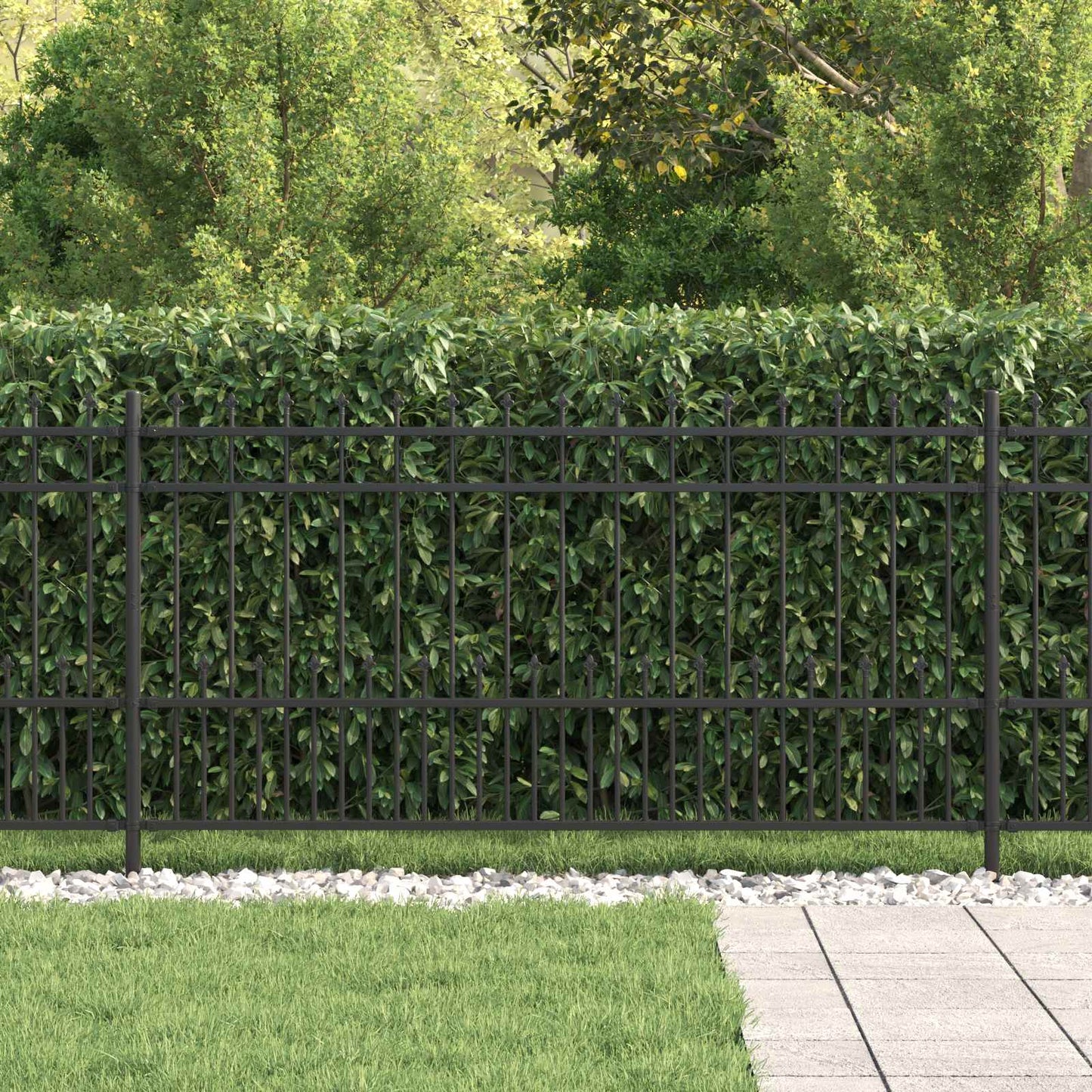 vidaXL Φράχτης Σπάικ Ρινγκ Μαύρο 200 x 150 cm