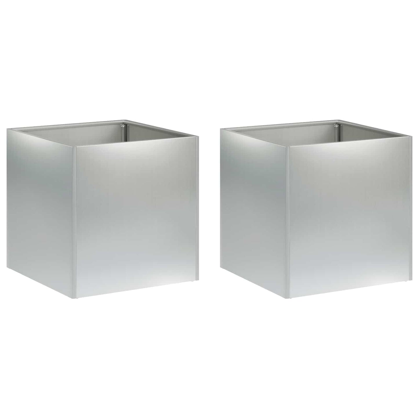 vidaXL Γλάστρα Κήπου 2 τμχ. Ασημί 25 x 25 x 25 cm