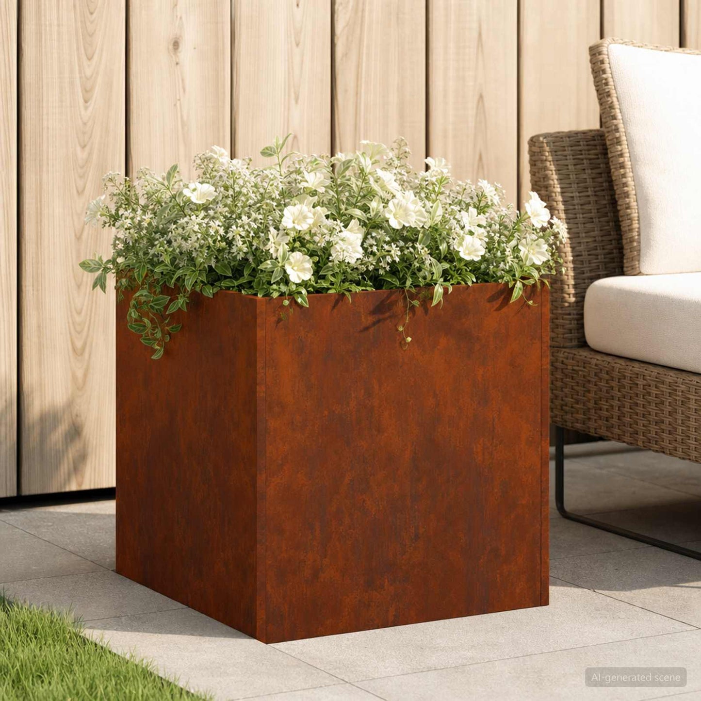 vidaXL Γλάστρα Κήπου Σκ rusty 25 x 25 x 25 cm