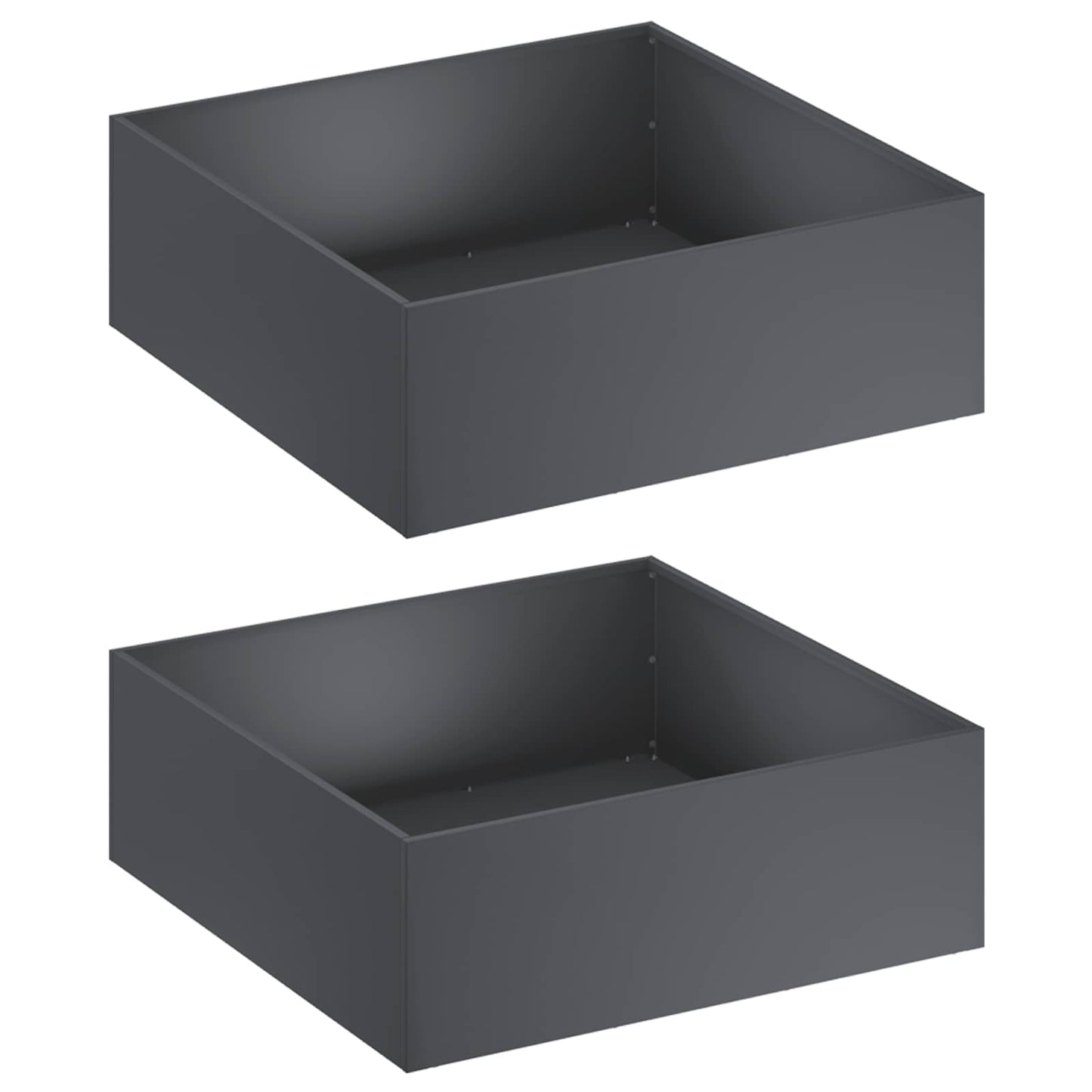 vidaXL Γλάστρα Κήπου 2 τμχ. Ανθρακί 60 x 60 x 20 εκ