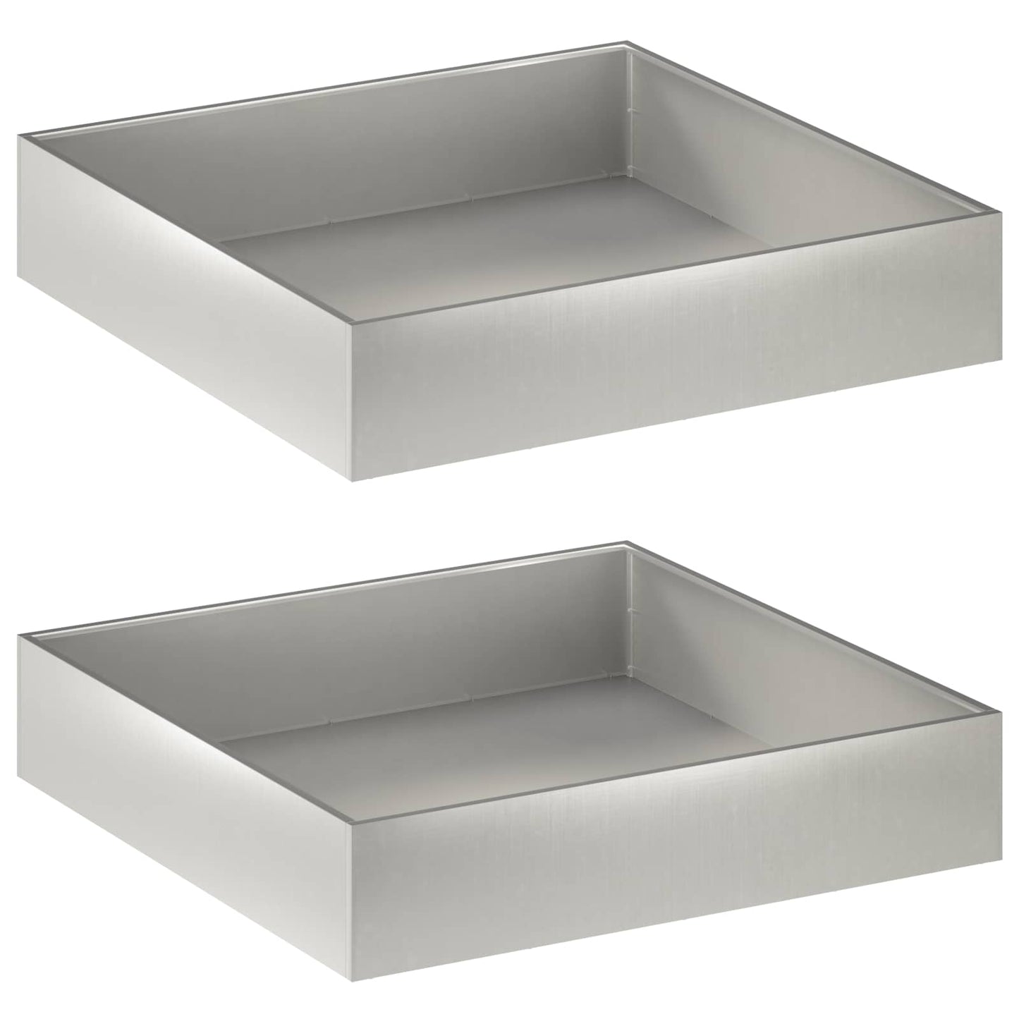 vidaXL Γλάστρα Κήπου 2 τμχ. Ασημί 80 x 80 x 20 cm Ανοξείδωτο Ατσάλι
