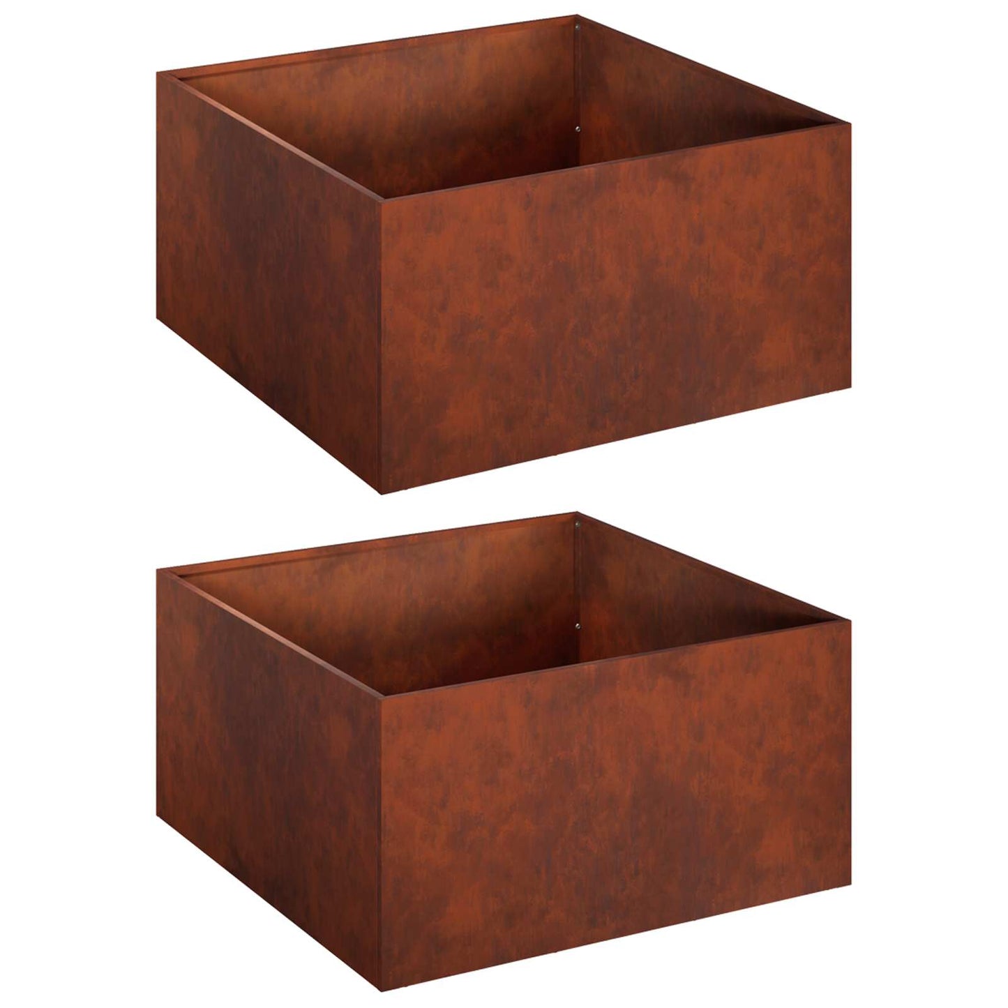 vidaXL Γλάστρα Κήπου 2 τμχ. Σκ rusty 60 x 60 x 30 cm