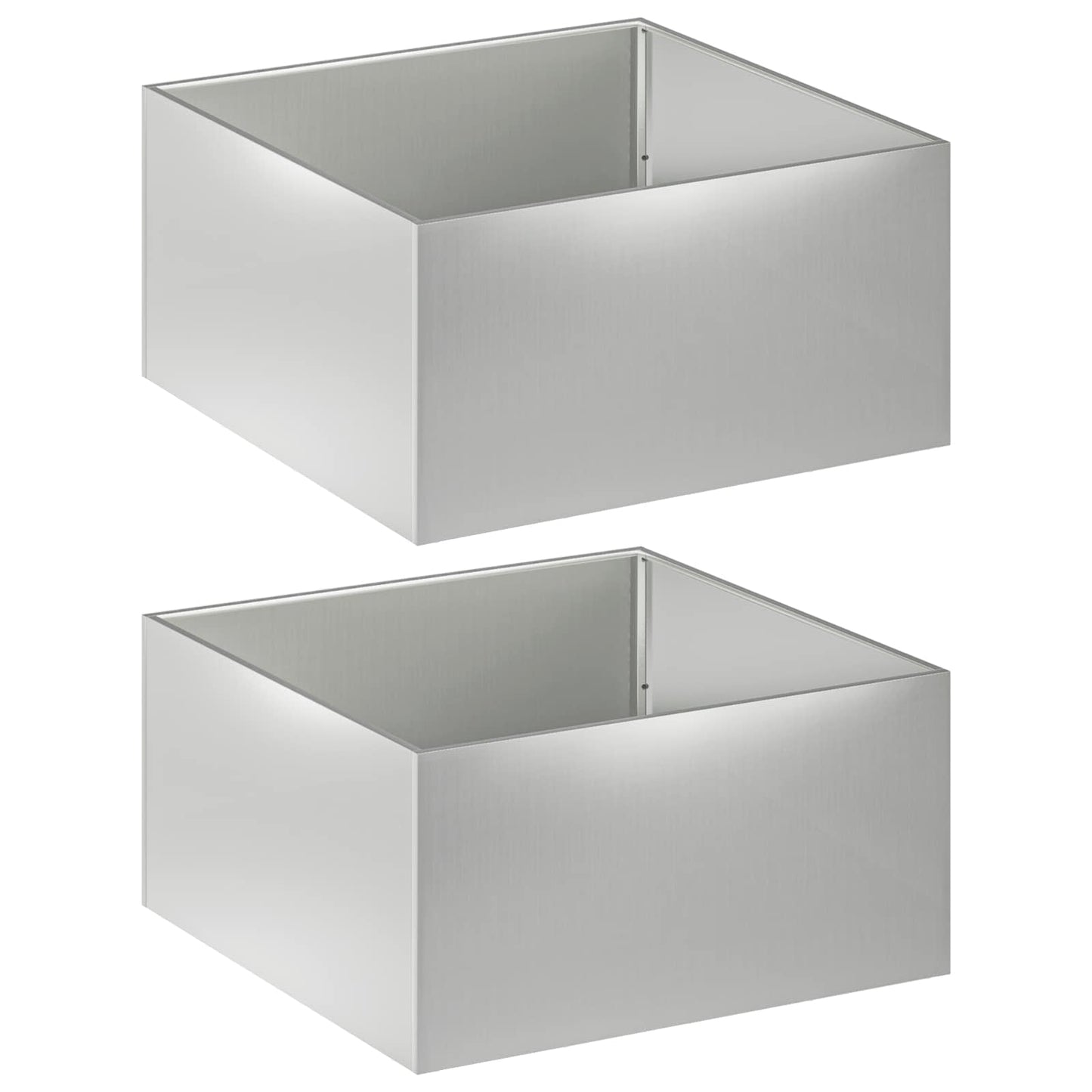 vidaXL Γλάστρα Κήπου 2 τμχ. Ασημί 80 x 80 x 40 cm