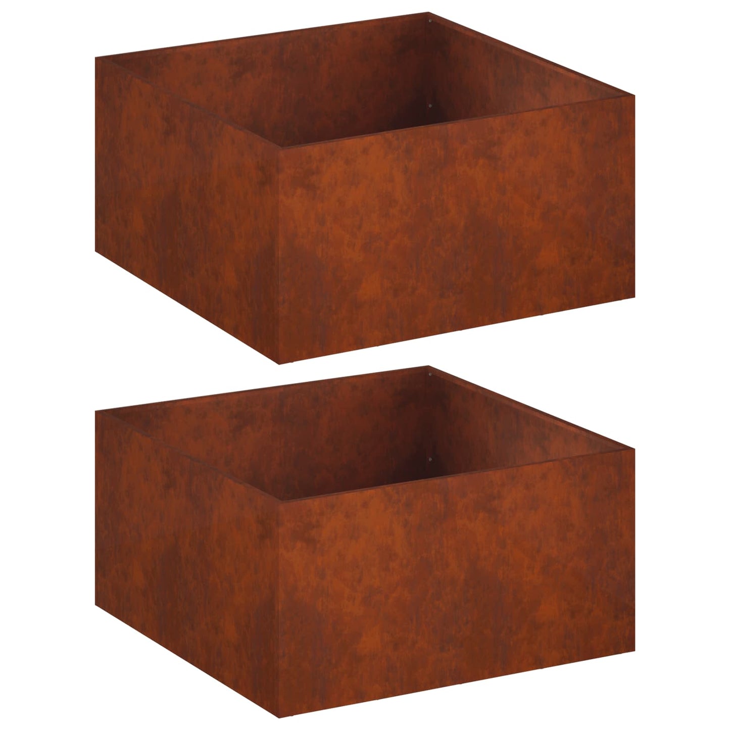 vidaXL Γλάστρα Κήπου 2 τμχ. Σκ rusty 80 x 80 x 40 cm