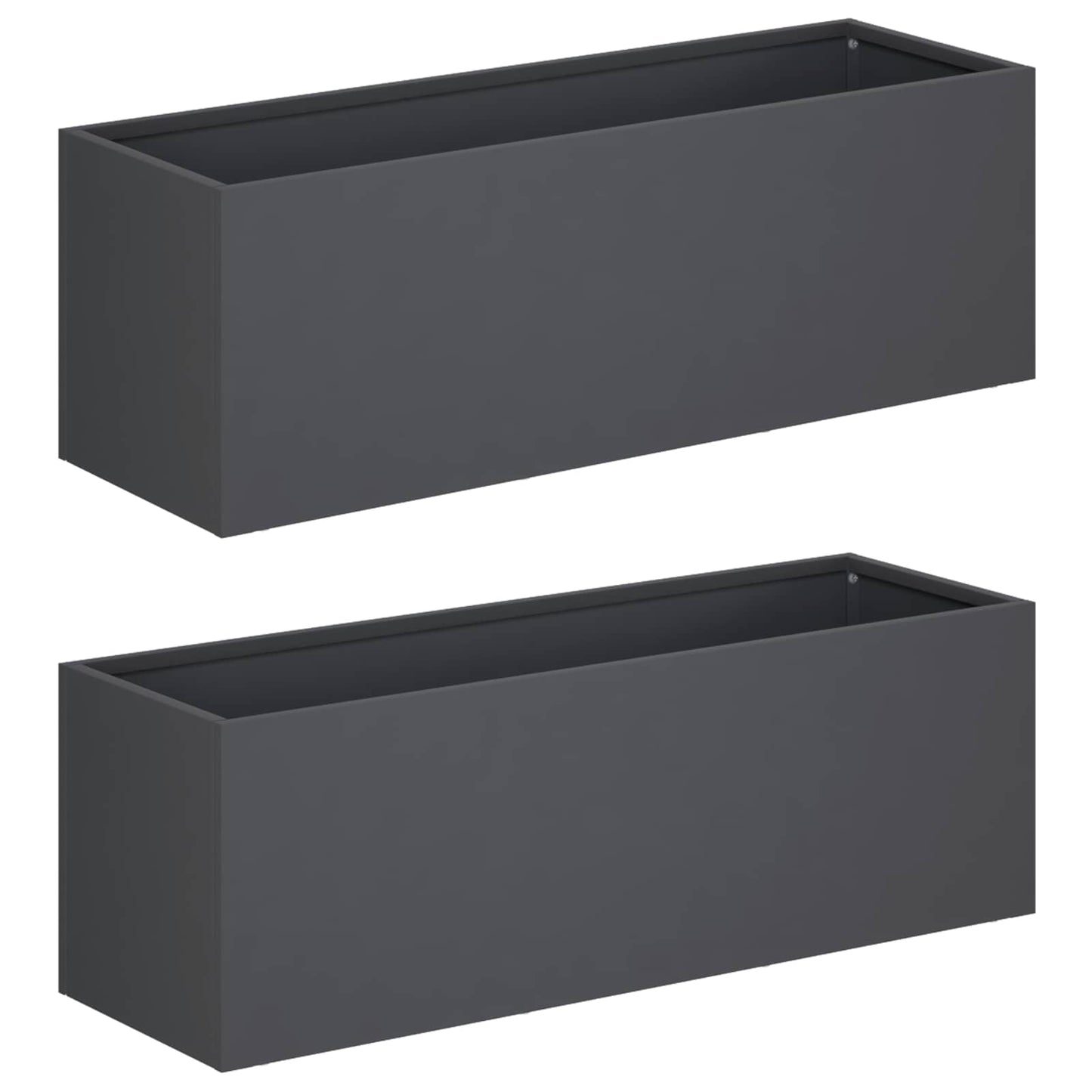 vidaXL Γλάστρα Κήπου 2 τμχ. Ανθρακί 40 x 20 x 20 εκ.