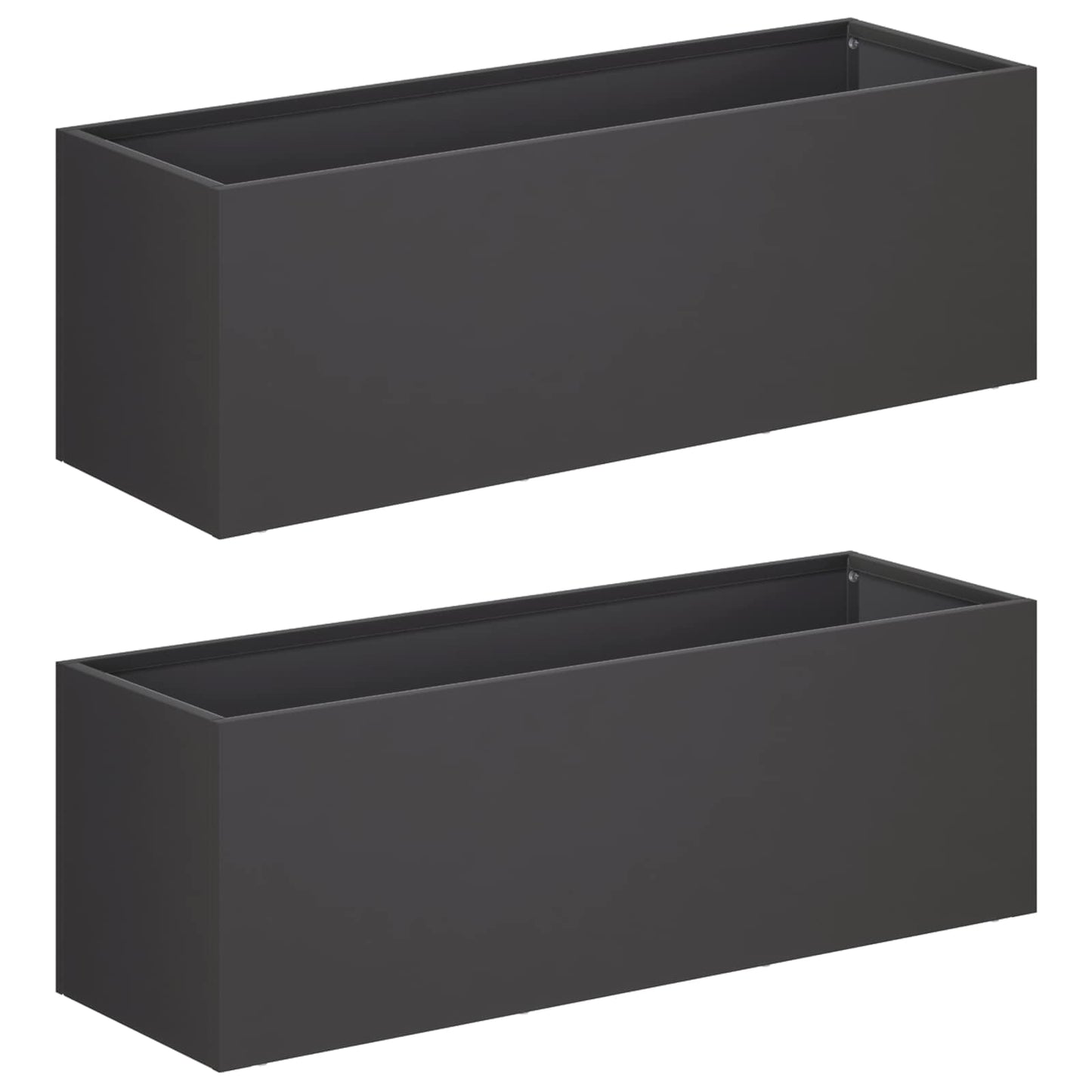 vidaXL Γλάστρα Κήπου 2 τμχ. Μαύρο 60 x 20 x 20 εκ.