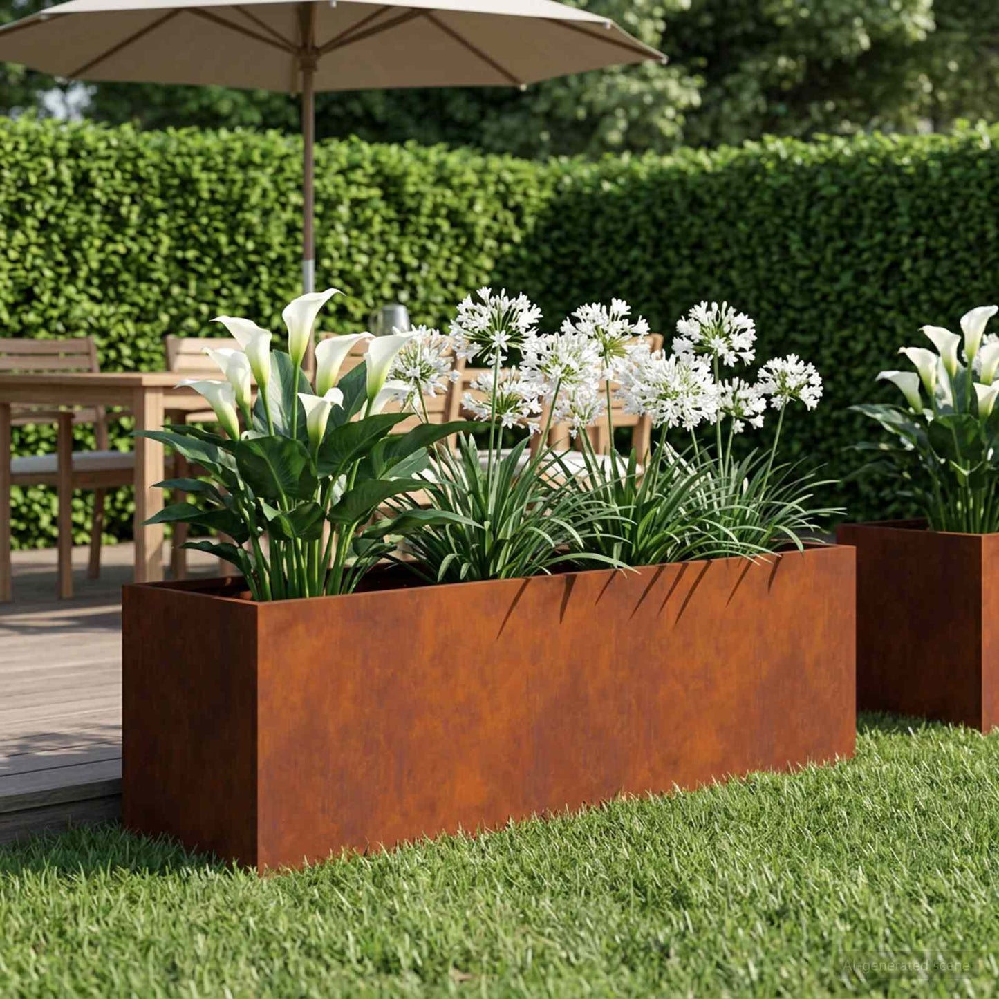 vidaXL Γλάστρα Κήπου Σκ rusty 80 x 30 x 30 εκ