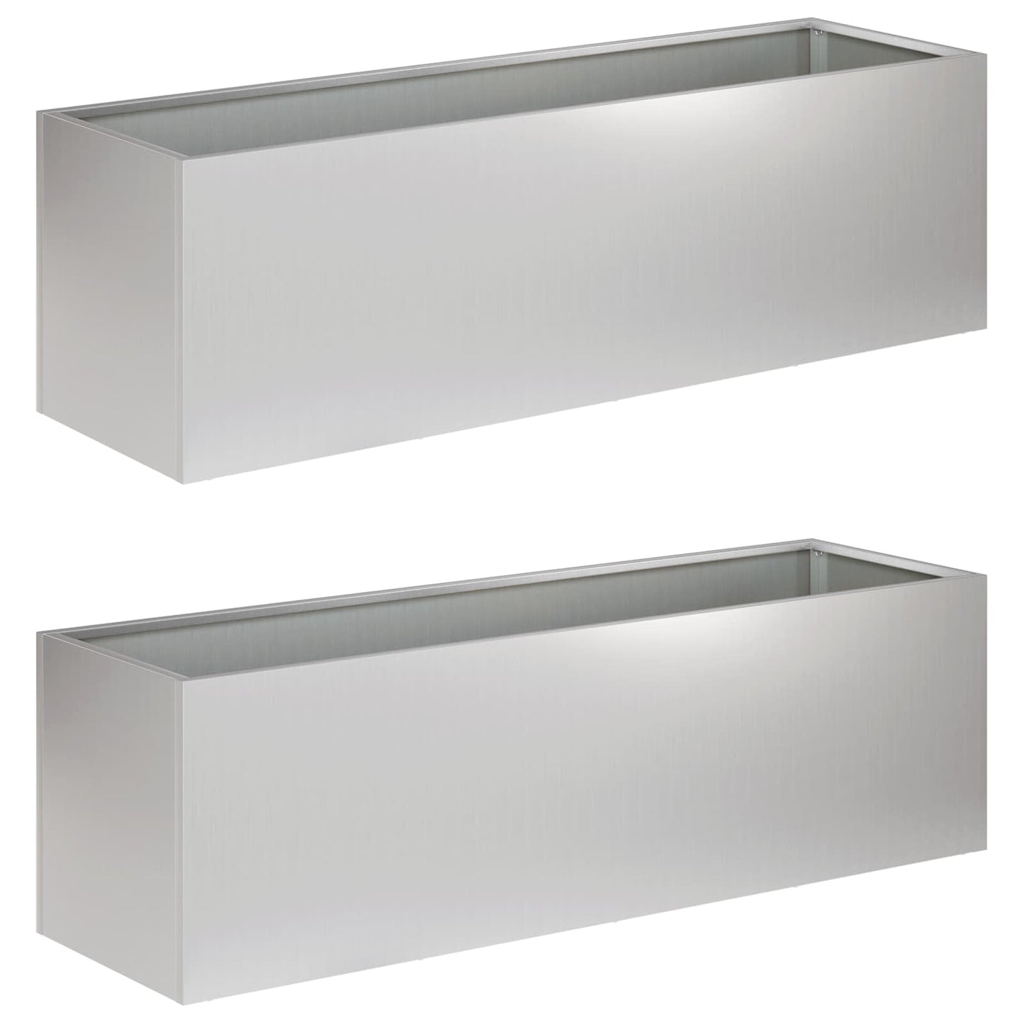 vidaXL Γλάστρα Κήπου 2 τμχ. Ασημί 100 x 30 x 30 cm