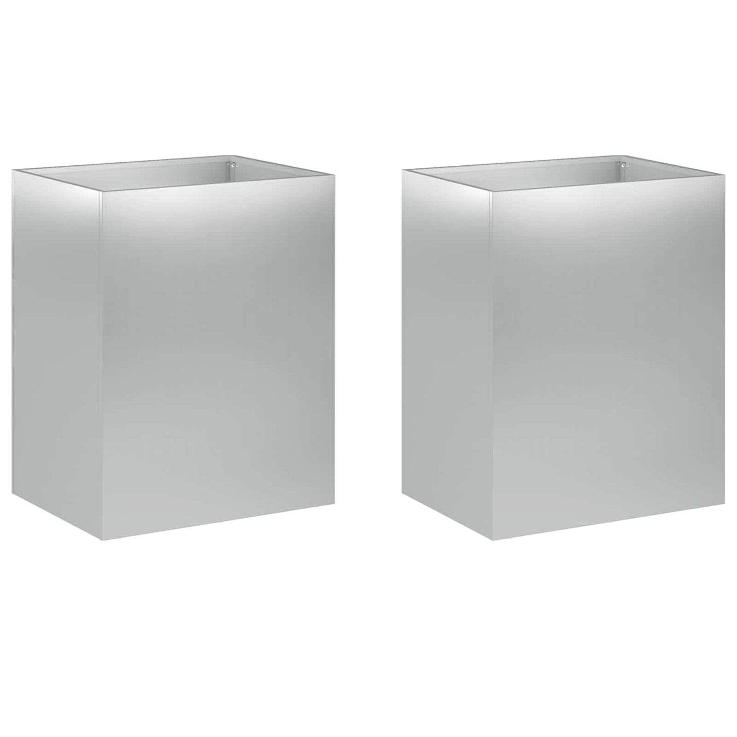 vidaXL Γλάστρα Κήπου 2 τμχ. Ασημί 40 x 30 x 40 εκ