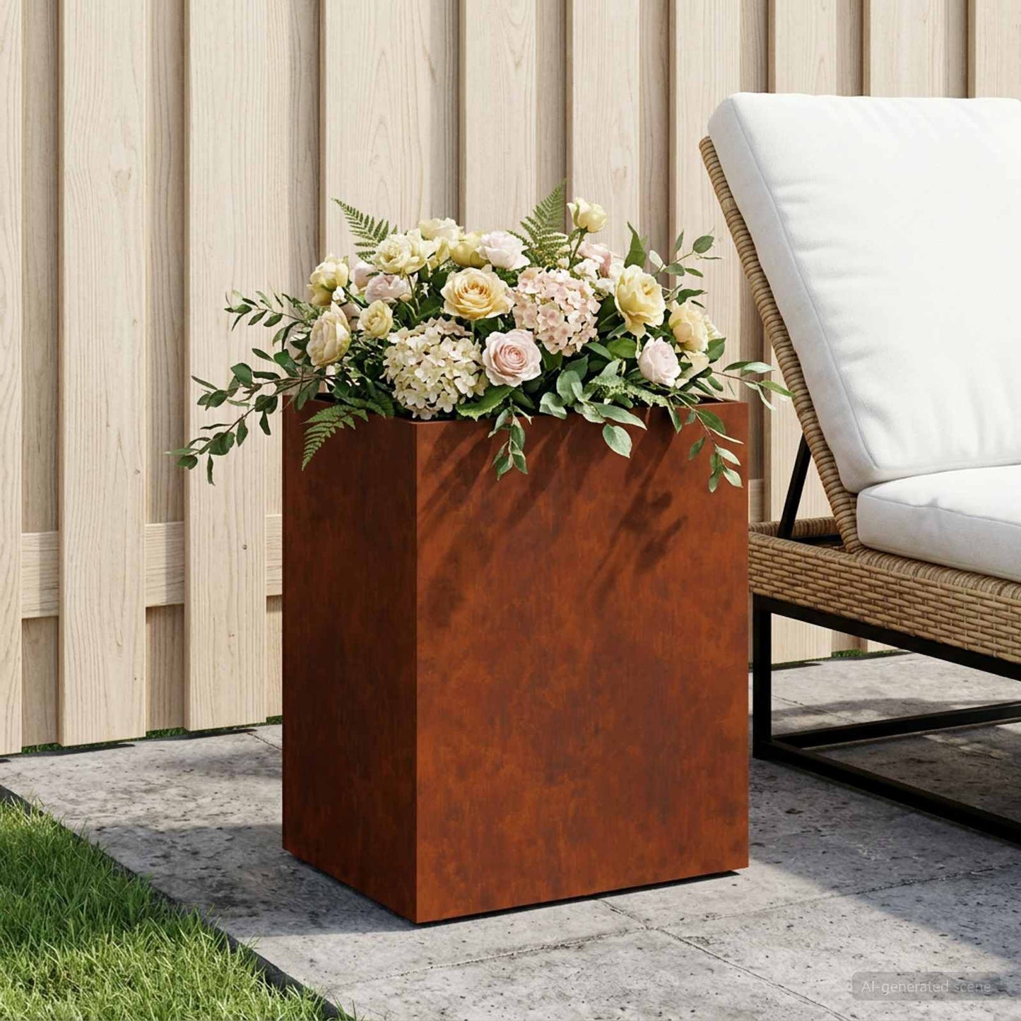 vidaXL Γλάστρα Κήπου Σκ rusty 40 x 30 x 40 εκ