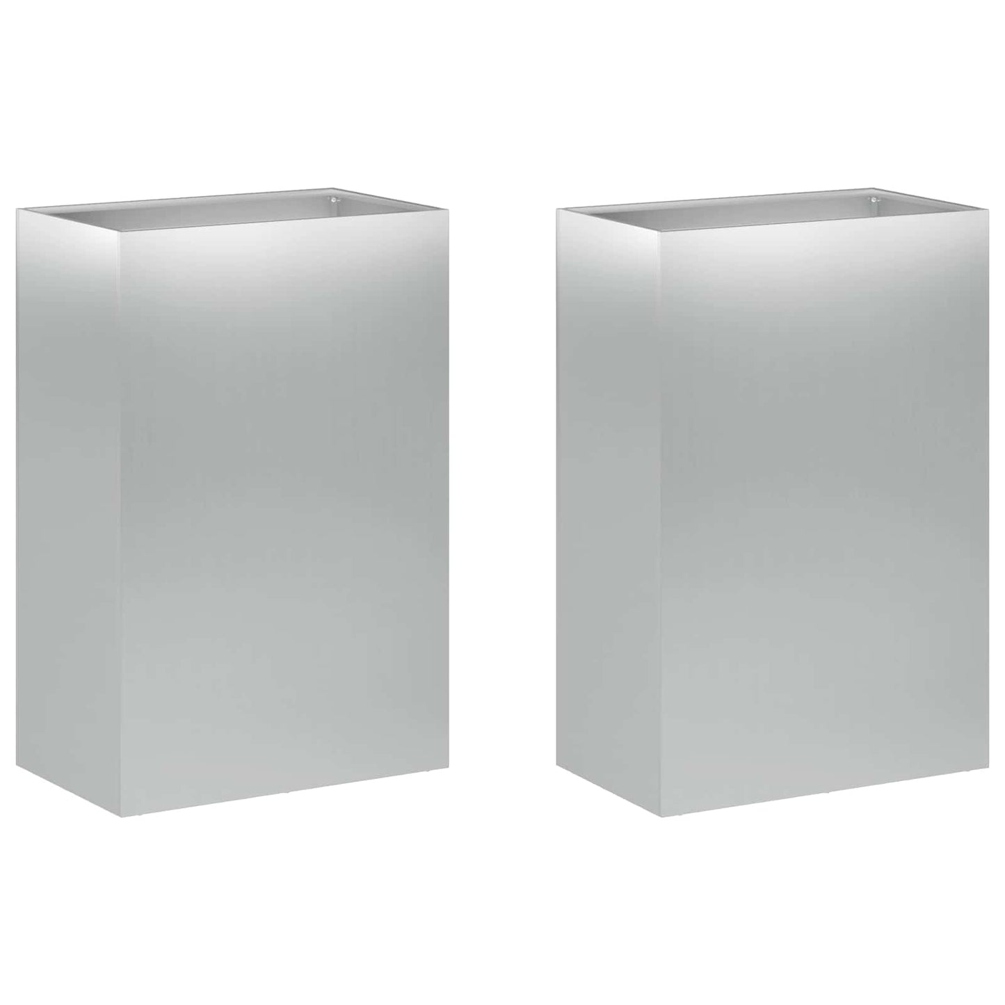vidaXL Γλάστρα Κήπου 2 τμχ. Ασημί 50 x 30 x 75 εκ