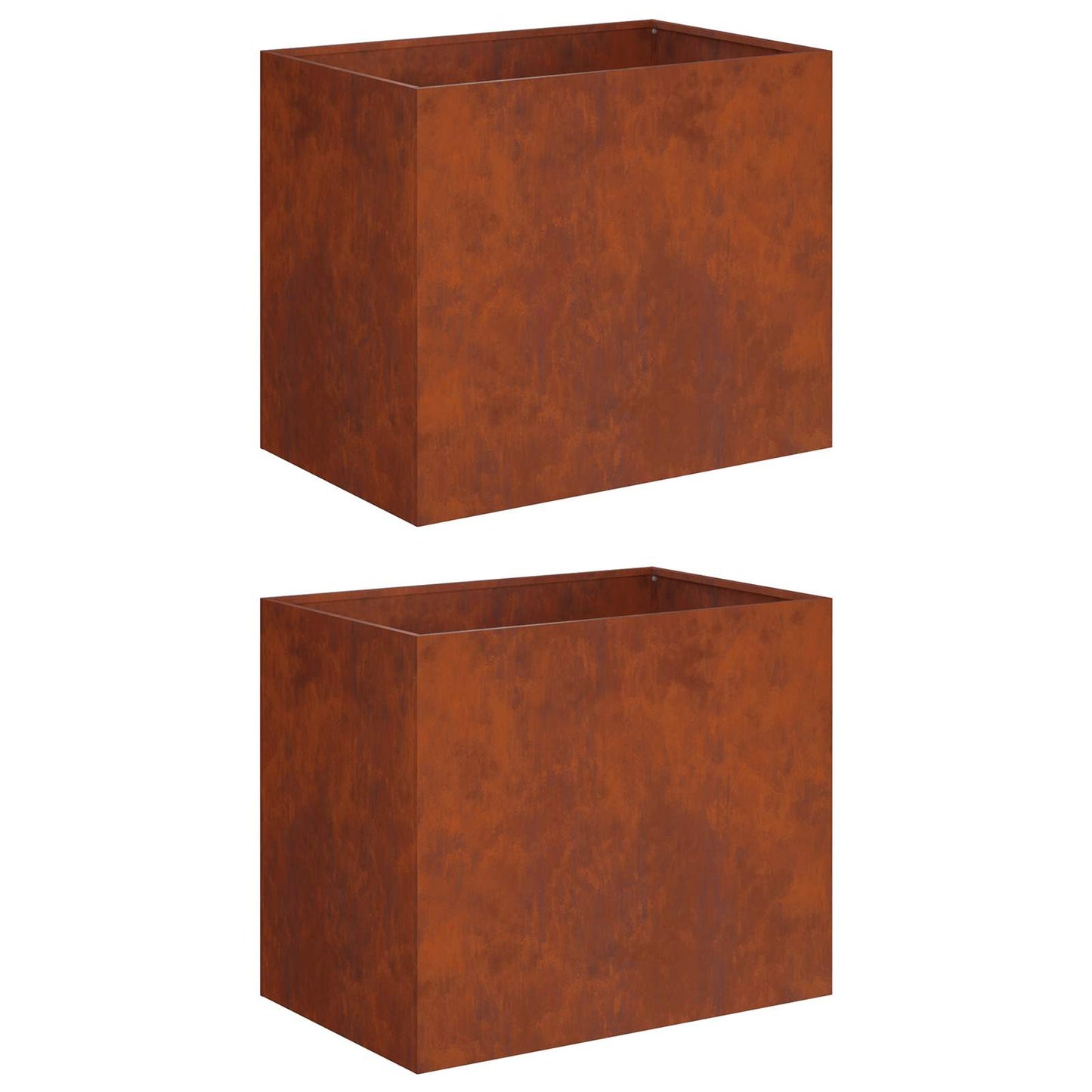 vidaXL Γλάστρα Κήπου 2 τμχ. Σκ rusty 50 x 40 x 50 εκ