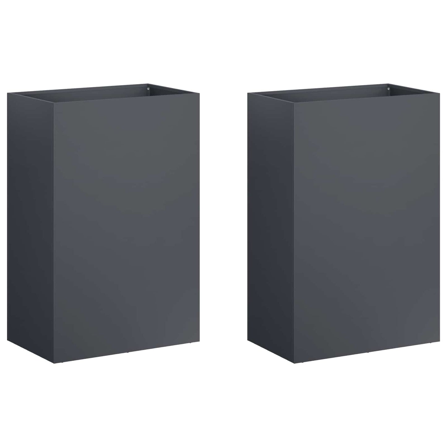vidaXL Γλάστρα Κήπου 2 τμχ. Ανθρακί 50 x 40 x 75 εκ.