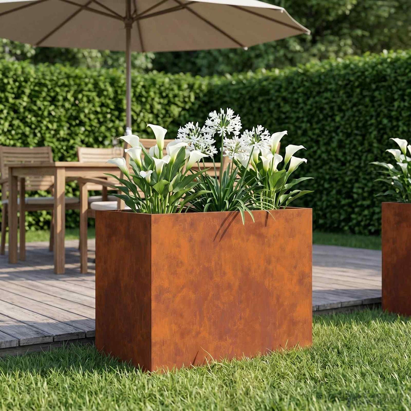 vidaXL Γλάστρα Κήπου Σκ rusty 60 x 40 x 50 cm