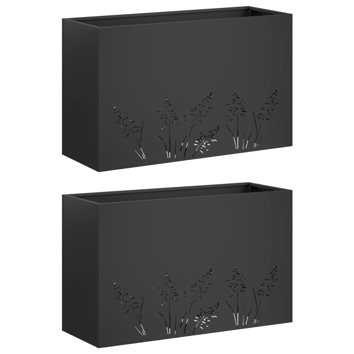 vidaXL Γλάστρα Κήπου 2 τμχ. Μαύρο 80 x 30 x 49 εκ
