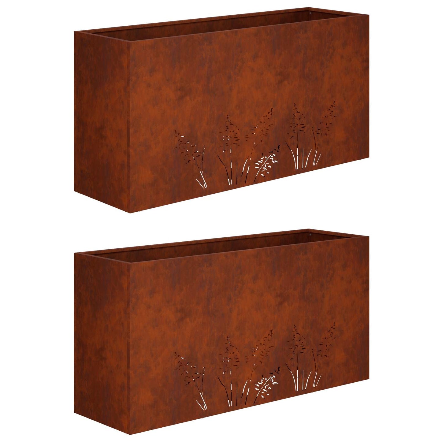 vidaXL Γλάστρα Κήπου 2 τμχ. Σκ rusty 100 x 30 x 49 εκ