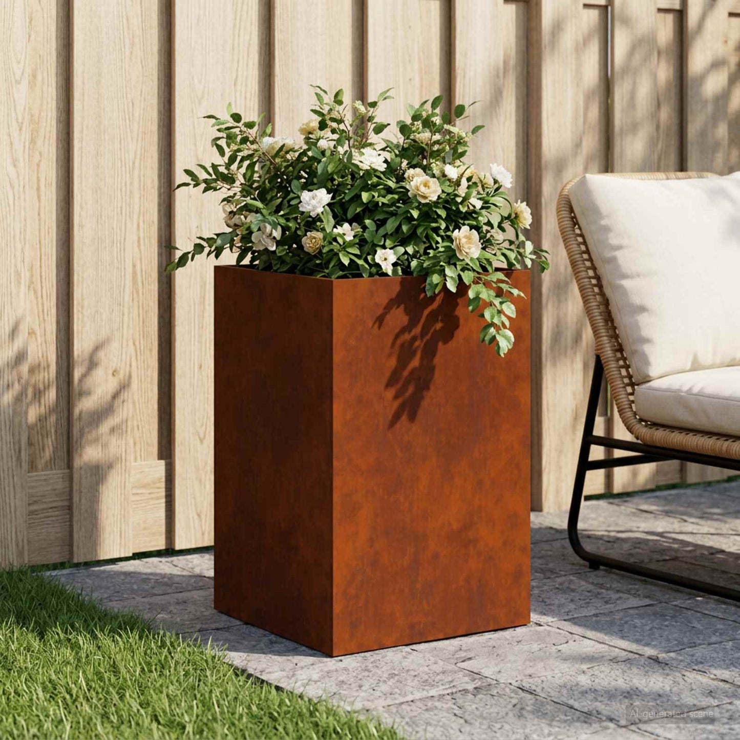 vidaXL Γλάστρα Κήπου Σκ rusty 40 x 40 x 60 cm