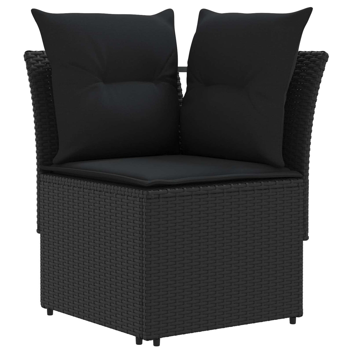 vidaXL Σύνολα επίπλων με μαξιλάρι 8 pcs Μαύρο Ράτα PE
