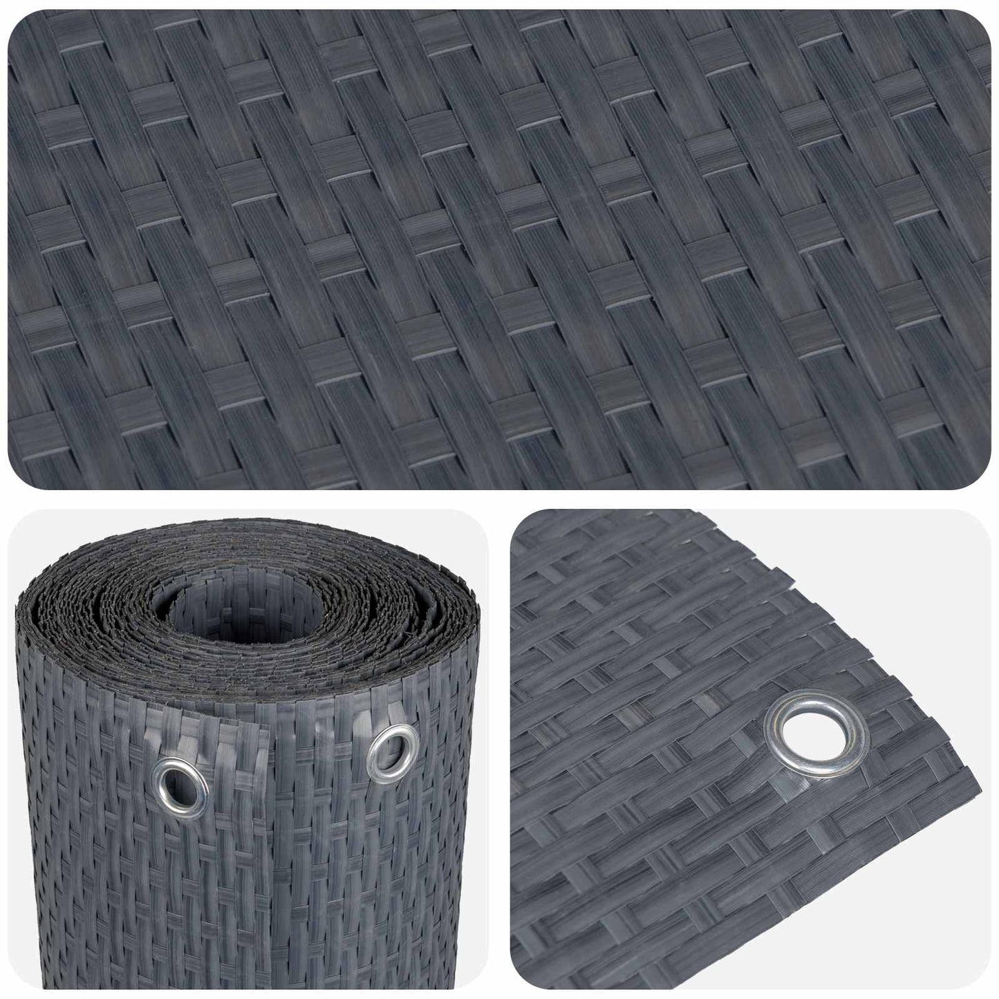 vidaXL Οθόνη Μπαλκονιού με Ενσωμάτωτα Μάτια 400 x 100 cm Ανθρακί