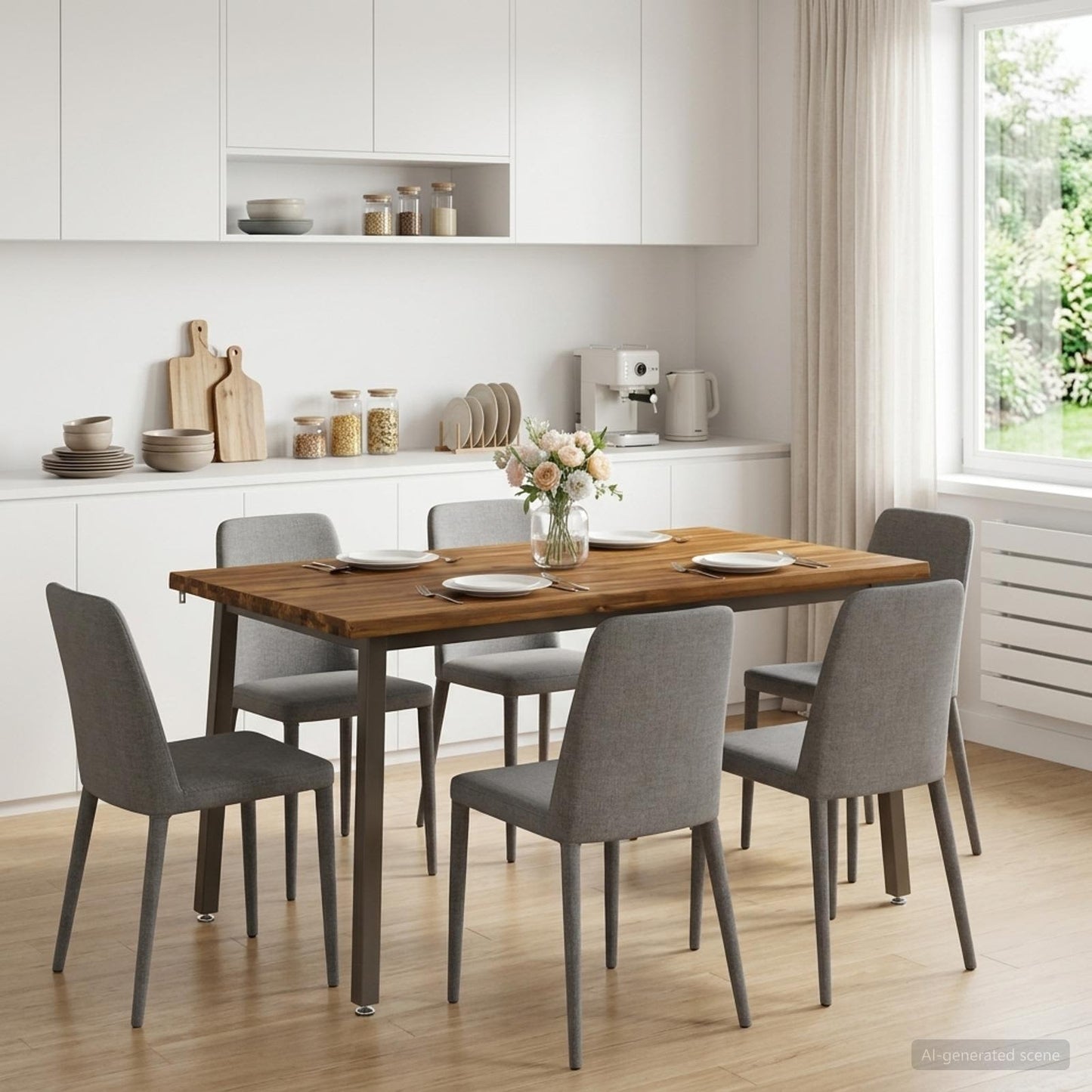 vidaXL Τραπέζι Φαγητού με Ζωντανό Χείλος 140 x 70 x 75 cm