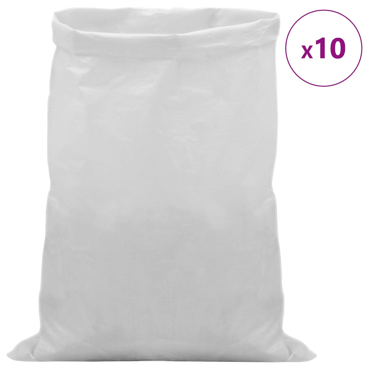 vidaXL Υφασμάτινοι σακίδες 10 τεμ. Λευκό 30 x 45 εκ PP