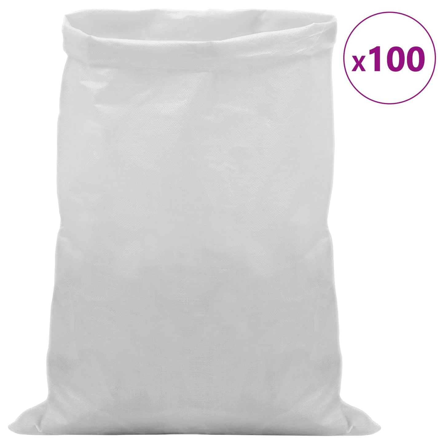 vidaXL Υφασμάτινοι σακίδες 100 τεμ. Λευκό 30 x 45 εκ PP