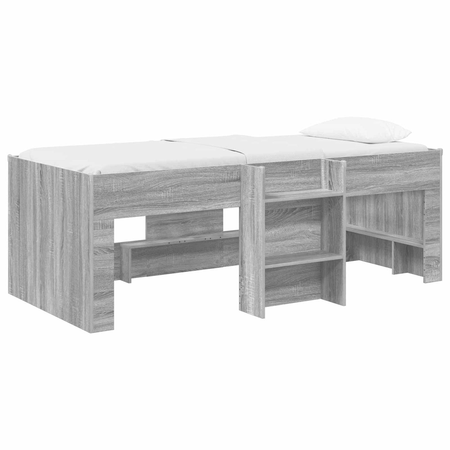 vidaXL Κρεβάτι Υψηλού Στυλ για Παιδιά Γκρι Sonoma 80 x 200 cm