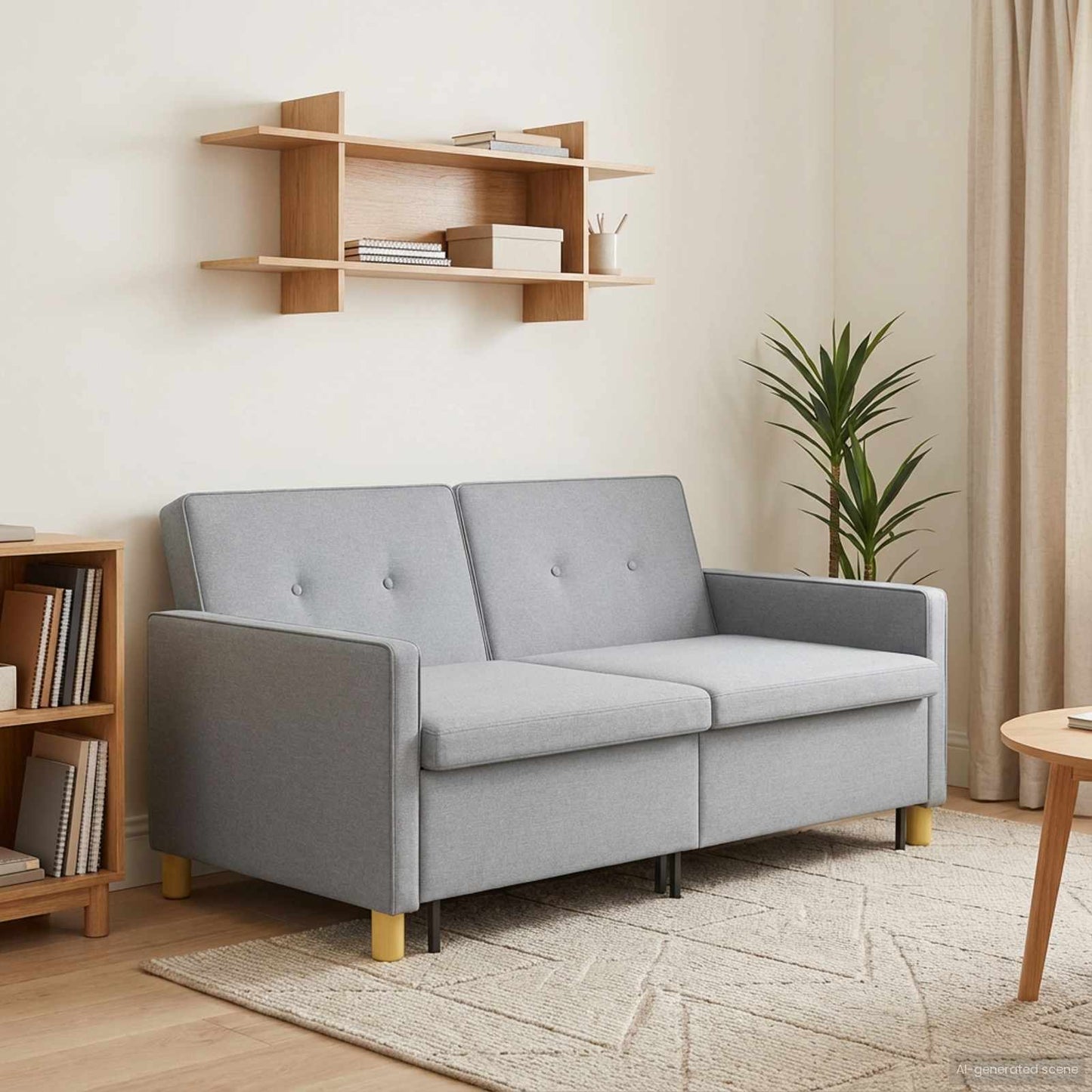 vidaXL Καναπές Κρεβάτι Ανοιχτό γκρι 154 x 94,5 x 80,5 εκ