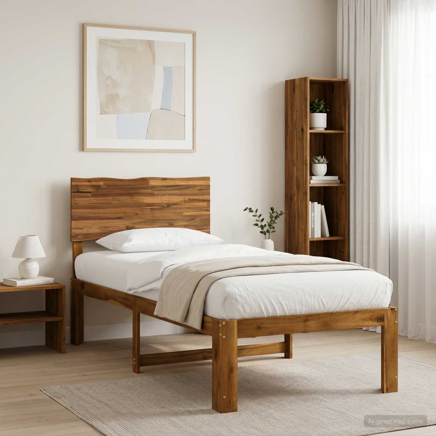 vidaXL Μονό Κρεβάτι με Κεφαλάρι ROSTOCK Φυσικό 75 x 190 cm