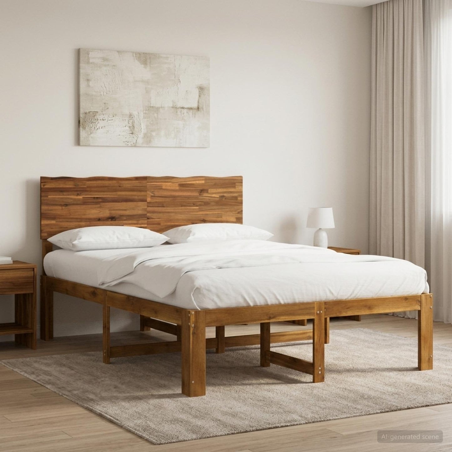 vidaXL Διπλό Κρεβάτι με Κεφαλάρι ROSTOCK Φυσικό 120 x 190 cm