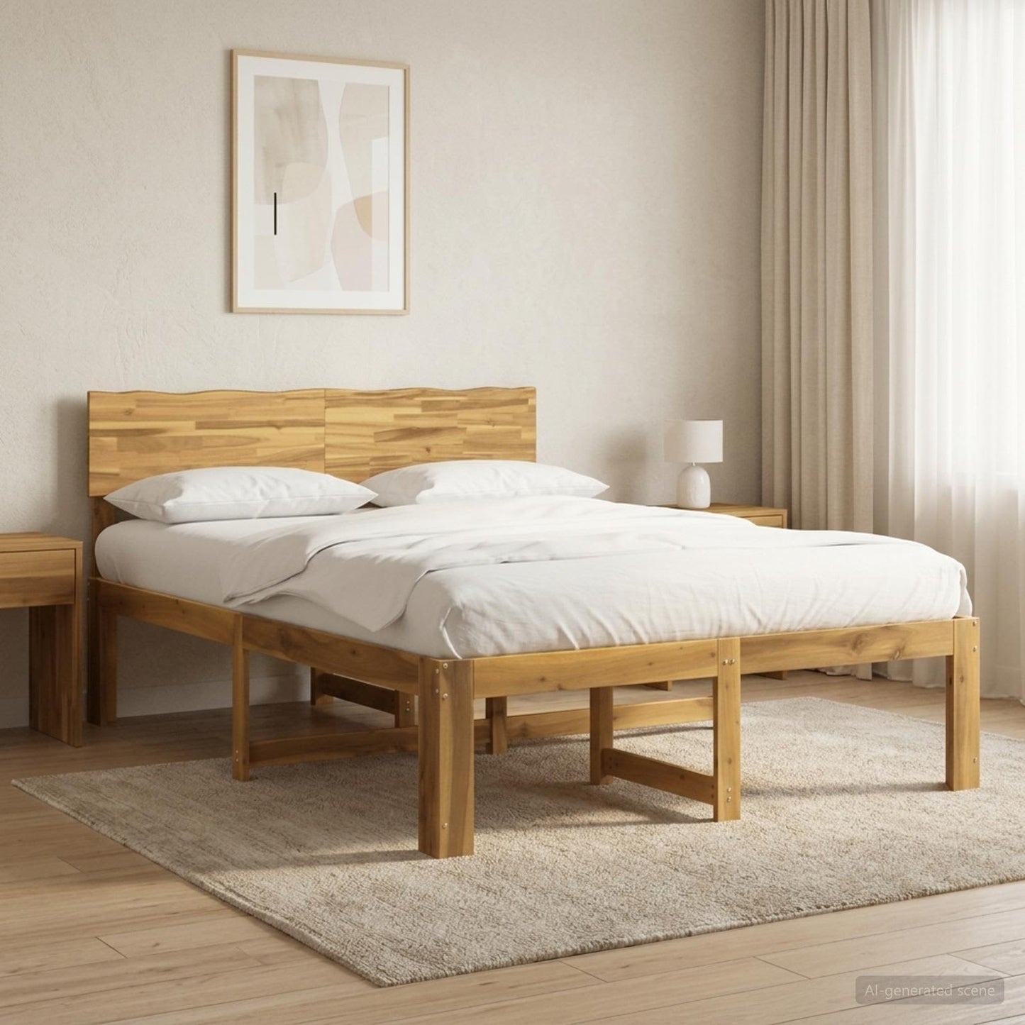 vidaXL Διπλό Κρεβάτι με Κεφαλάρι ROSTOCK Λευκό 140 x 190 cm