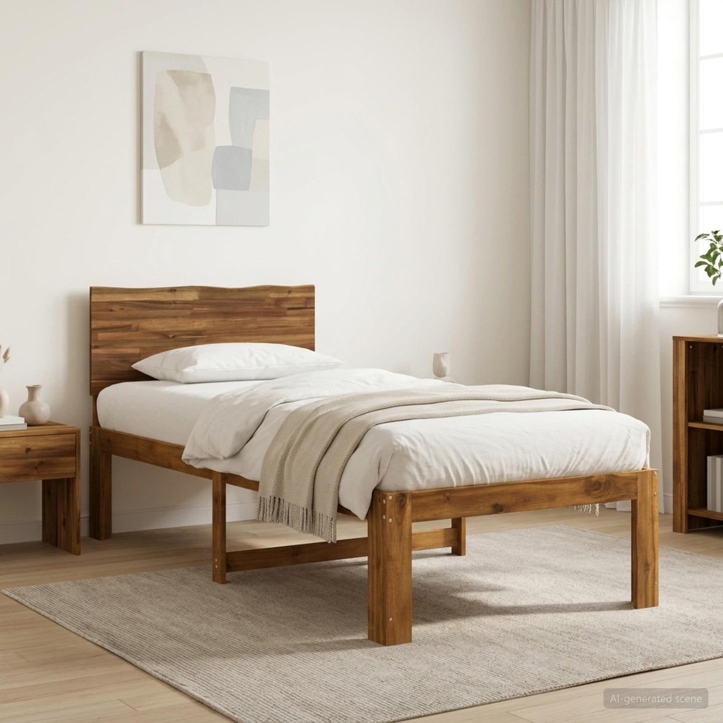 vidaXL Μονό Κρεβάτι με Κεφαλάρι ROSTOCK Φυσικό 75 x 190 cm