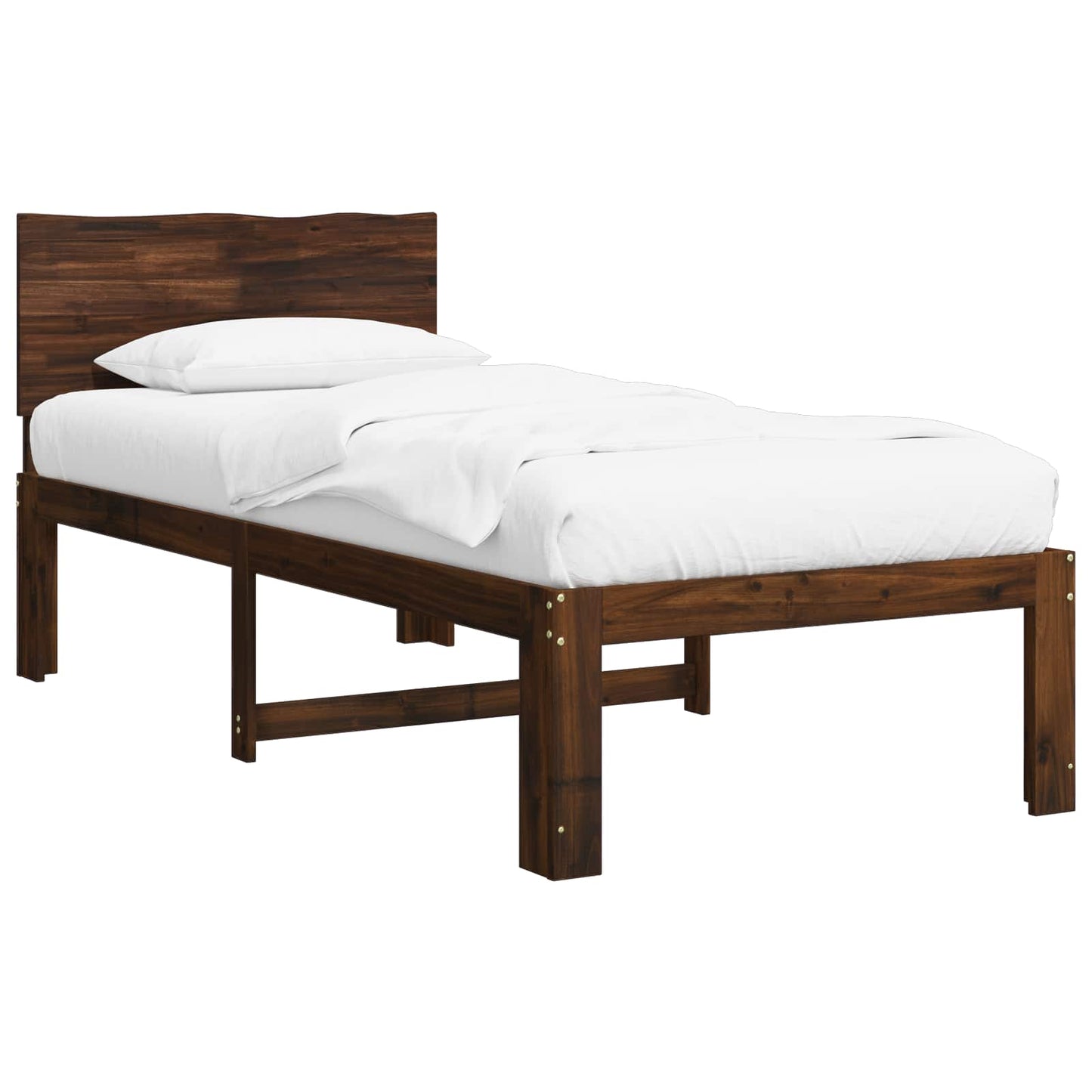 vidaXL Μονό Κρεβάτι με Κεφαλάρι ROSTOCK Σκούρο Καφέ 100 x 200 cm