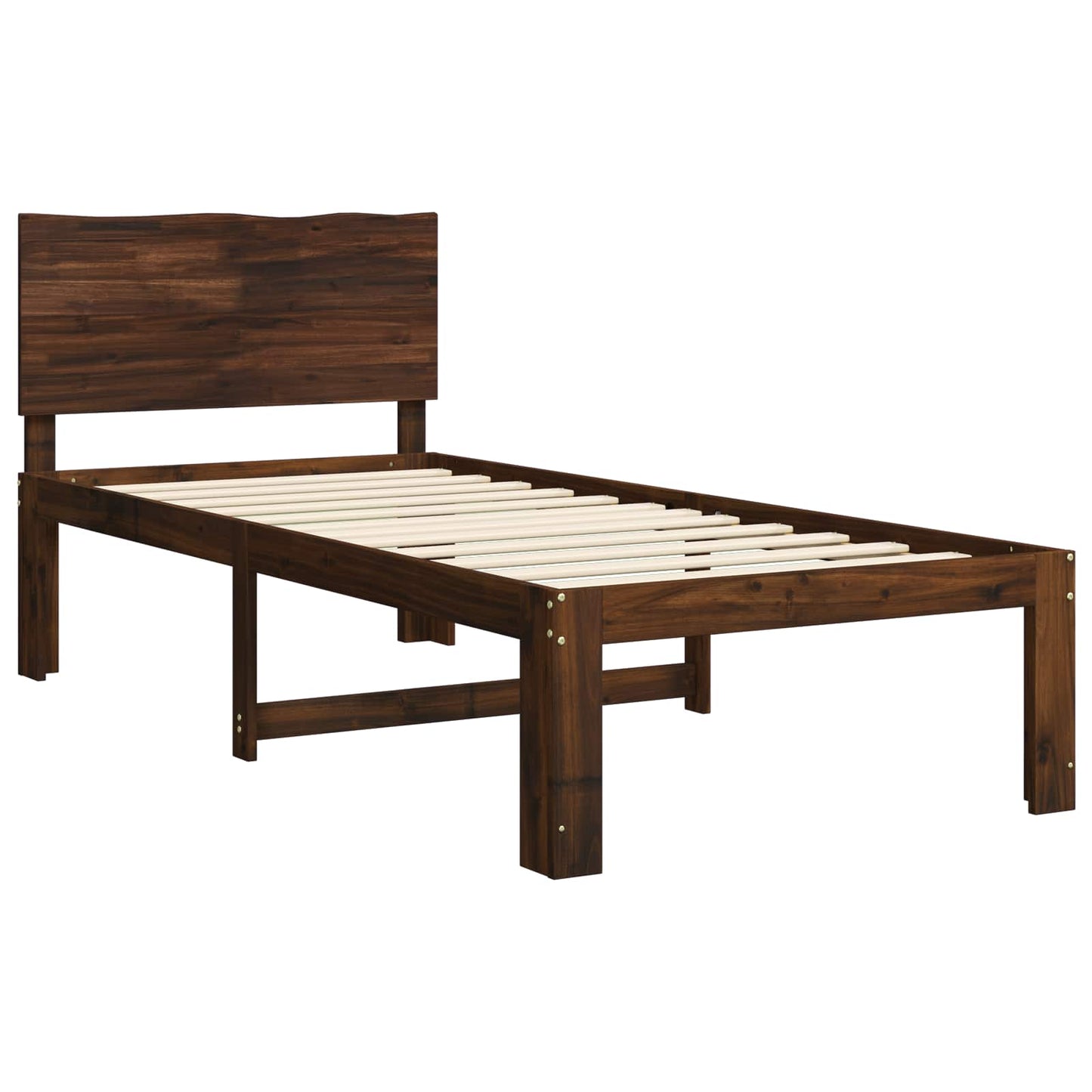 vidaXL Μονό Κρεβάτι με Κεφαλάρι ROSTOCK Σκούρο Καφέ 100 x 200 cm