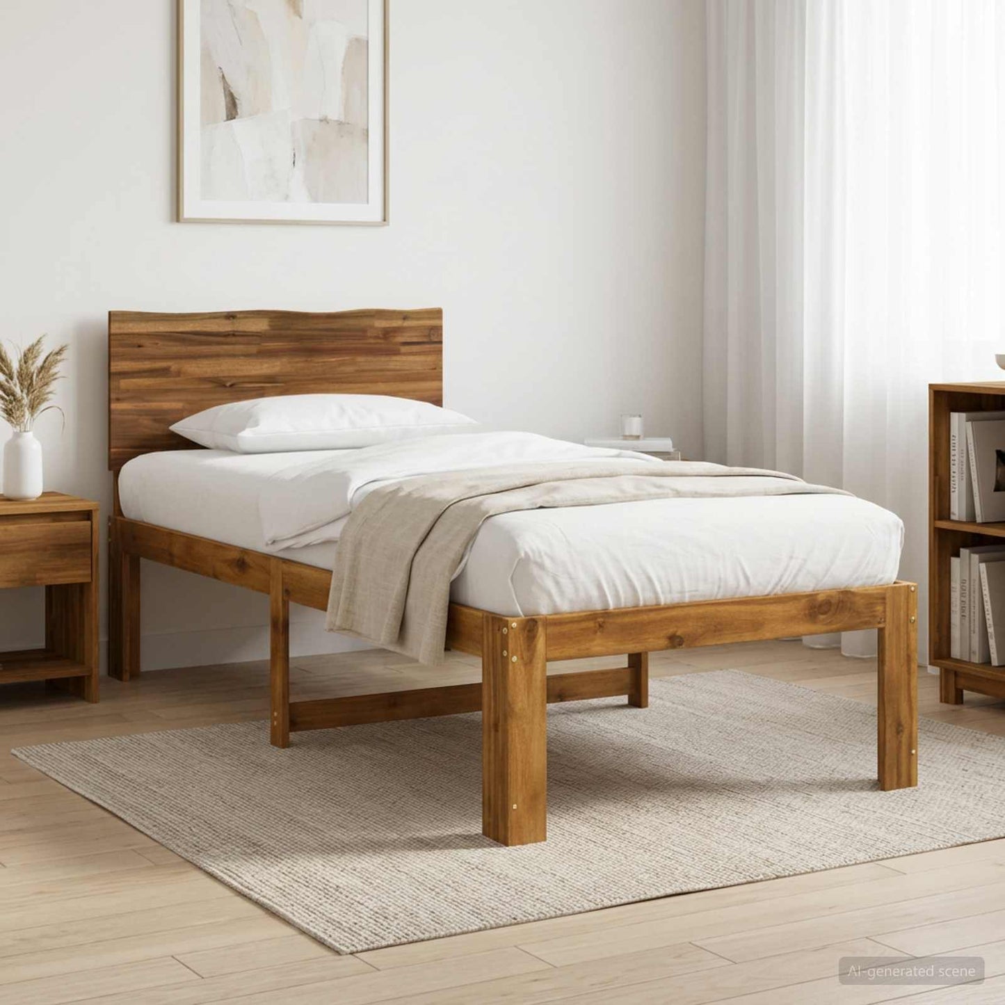 vidaXL Μονό Κρεβάτι με Κεφαλάρι ROSTOCK Φυσικό 75 x 190 cm