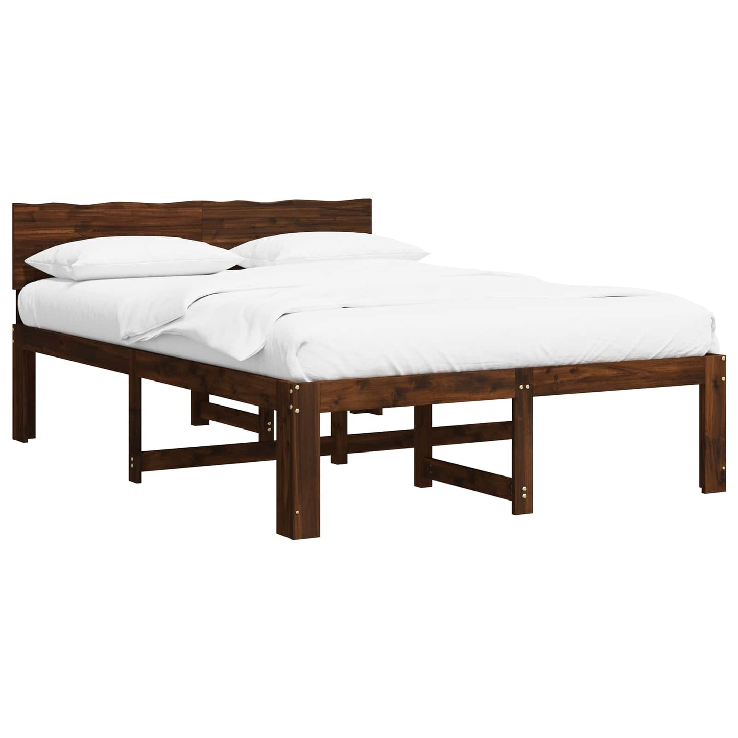 vidaXL Διπλό Κρεβάτι με Κεφαλάρι ROSTOCK Σκούρο Καφέ 135 x 190 cm