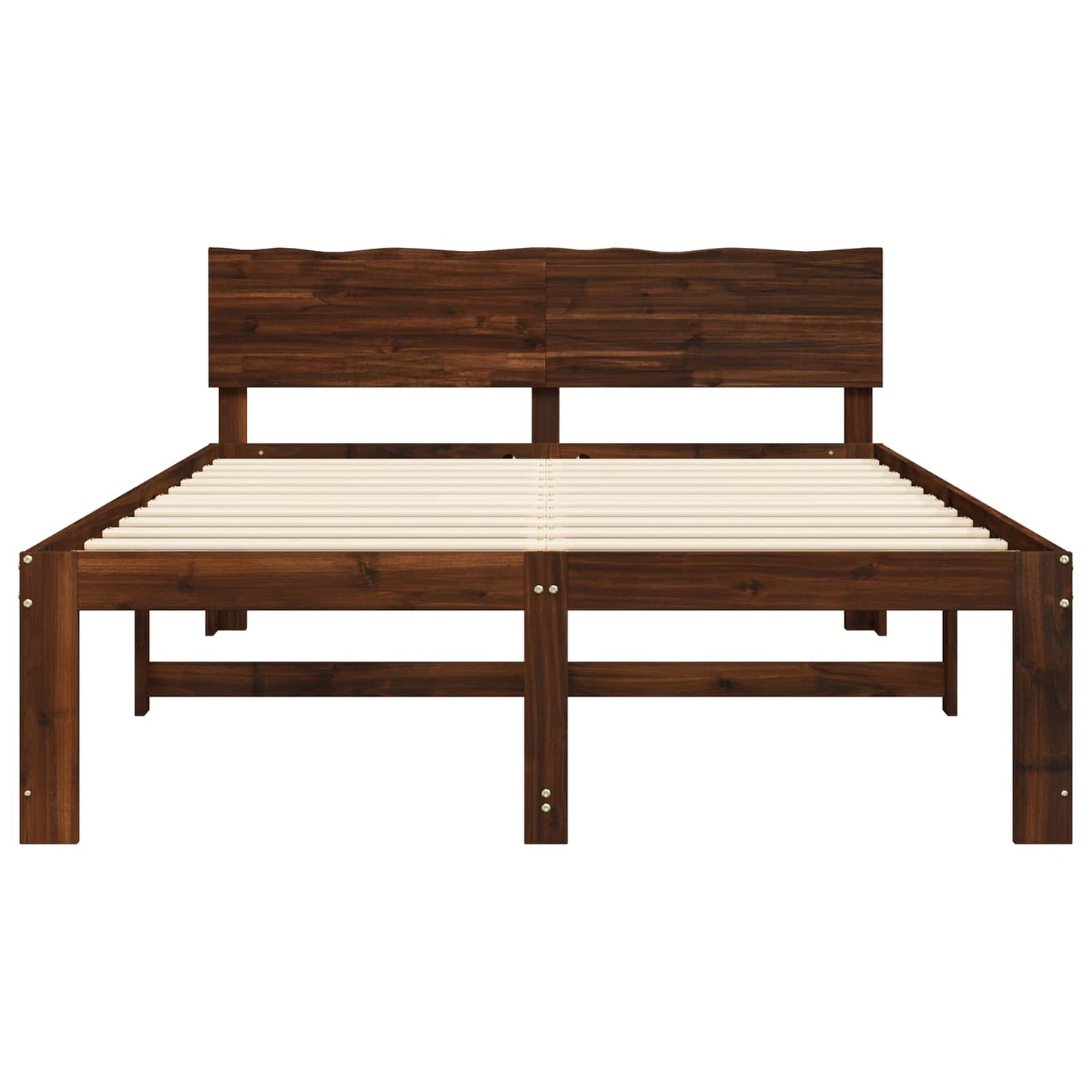 vidaXL Διπλό Κρεβάτι με Κεφαλάρι ROSTOCK Σκούρο Καφέ 135 x 190 cm