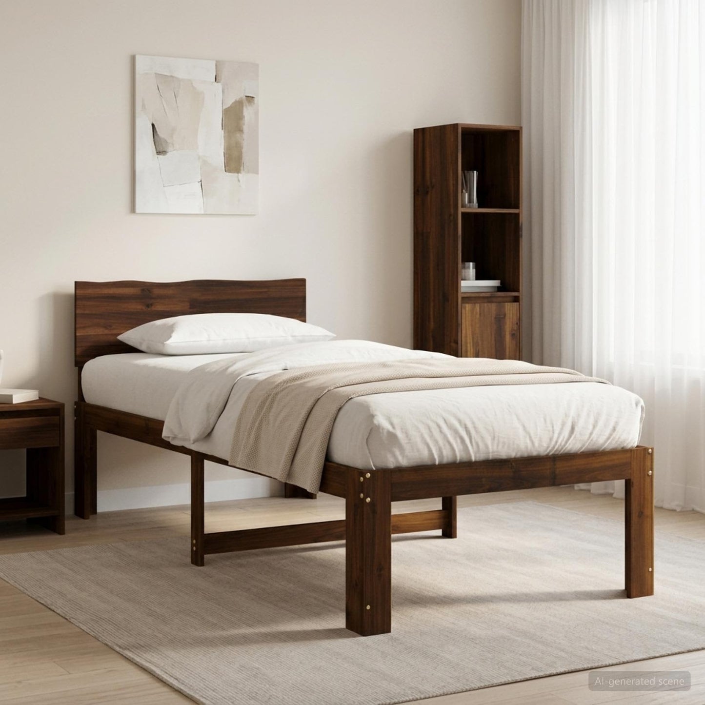 vidaXL Μονό Κρεβάτι με Κεφαλάρι ROSTOCK Σκούρο Καφέ 80 x 200 cm