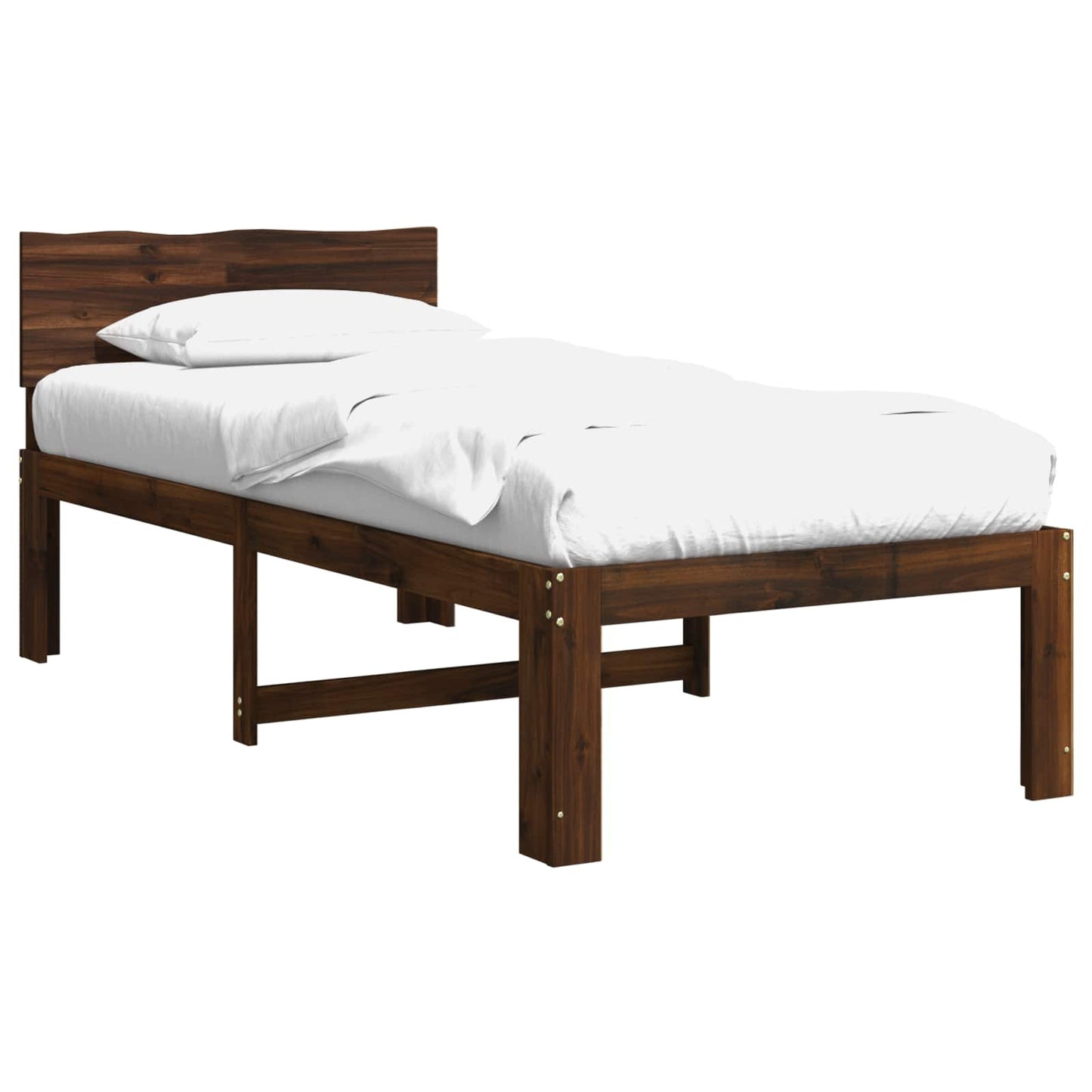 vidaXL Μονό Κρεβάτι με Κεφαλάρι ROSTOCK Σκούρο Καφέ 80 x 200 cm