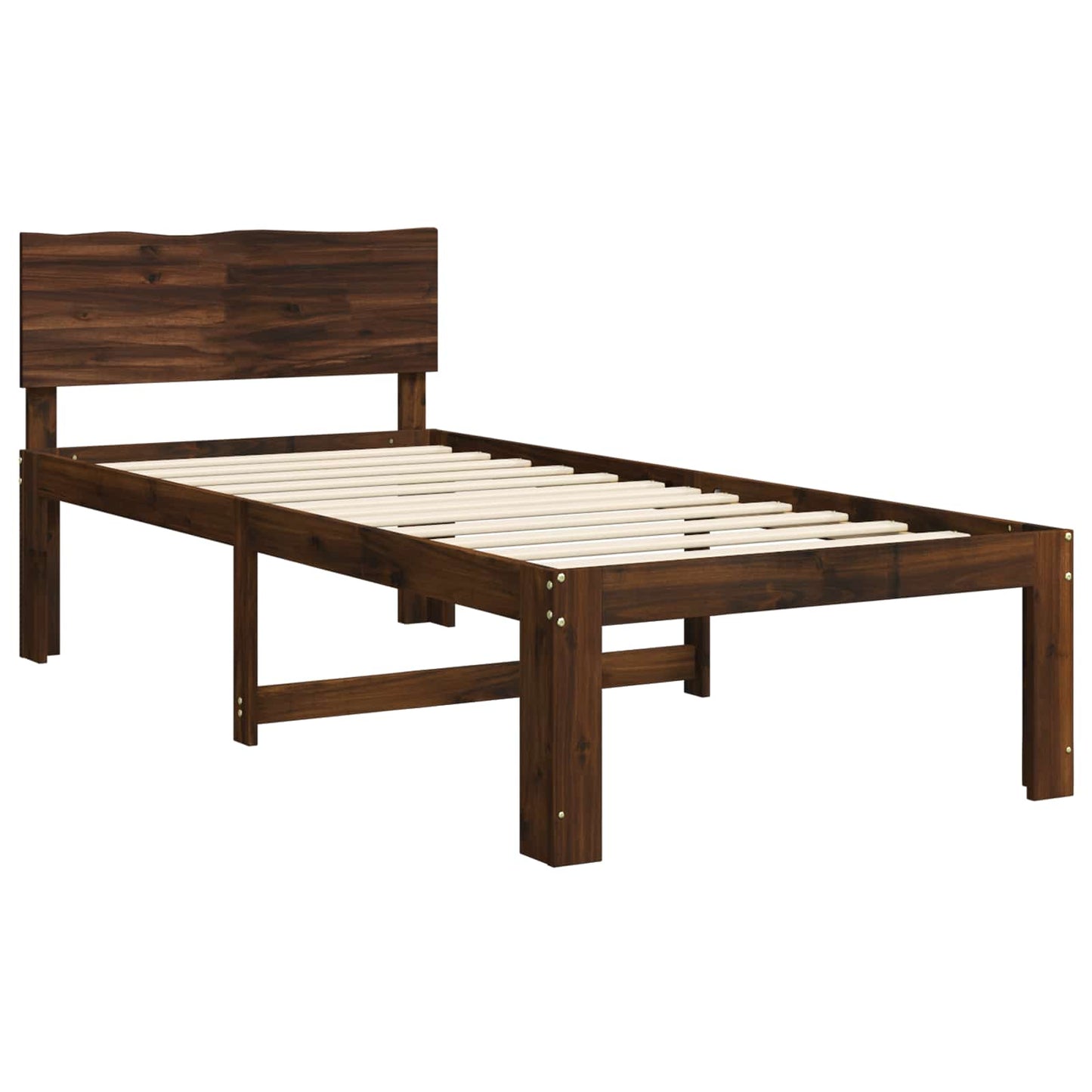 vidaXL Μονό Κρεβάτι με Κεφαλάρι ROSTOCK Σκούρο Καφέ 80 x 200 cm