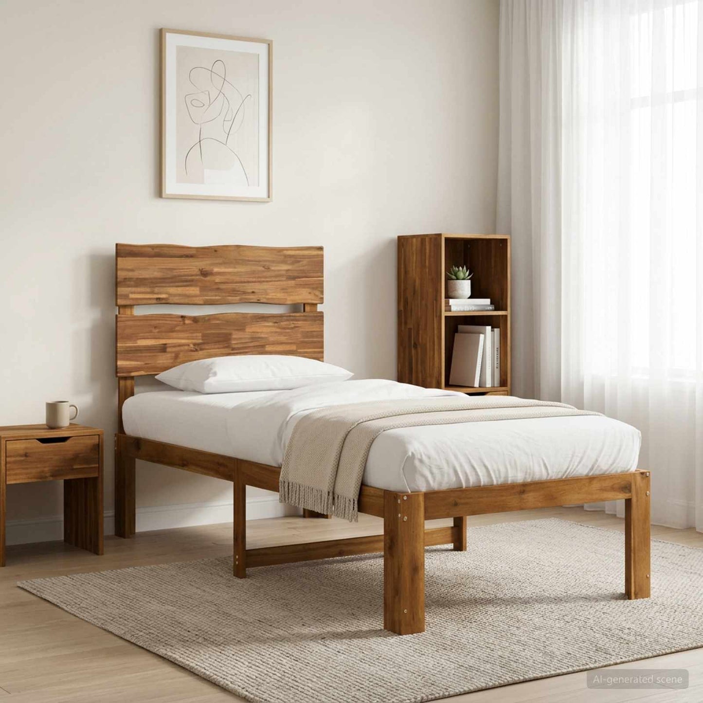 vidaXL Μονό Κρεβάτι με Κεφαλάρι ROSTOCK Φυσικό 75 x 190 cm