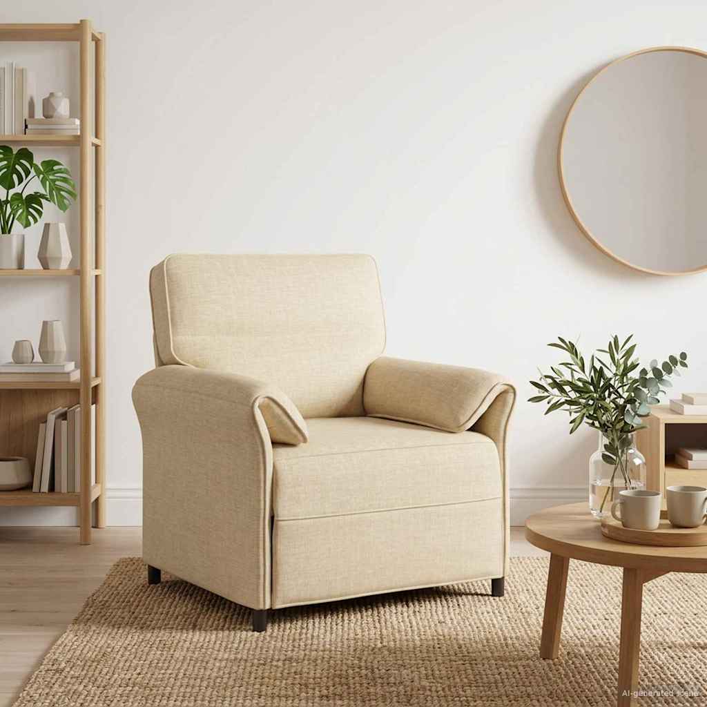vidaXL Καναπές 1-θέσιος Κρεμ 88 x 83 x 95 εκ Ύφασμα