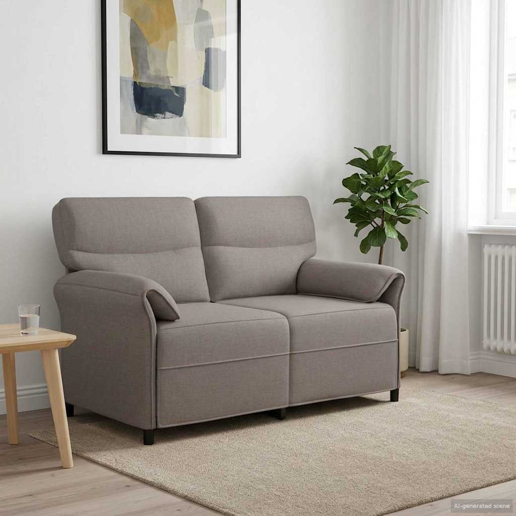 vidaXL Καναπές 2 ατόμων 2-θέσιο Taupe 138 x 83 x 95 εκ Ύφασμα