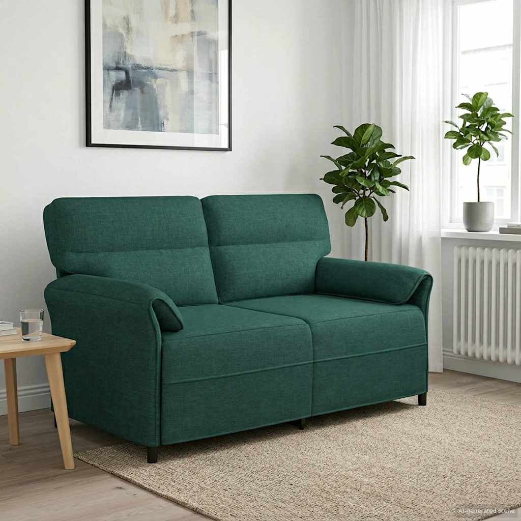 vidaXL Καναπές 2 ατόμων 2-θέσιο Σκούρο Πράσινο 158 x 83 x 95 εκ Ύφασμα