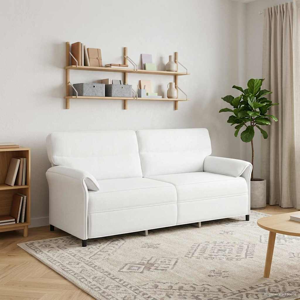 vidaXL 3-Θέσιος καναπές 3-θέσιο Λευκό 198 x 83 x 95 εκ. Ύφασμα
