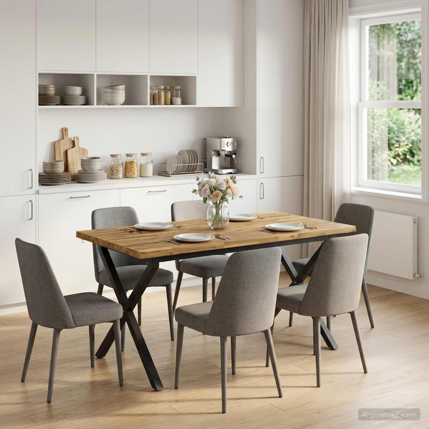 vidaXL Τραπέζι Φαγητού με Ζωντανό Χείλος 140 x 80 x 75 cm